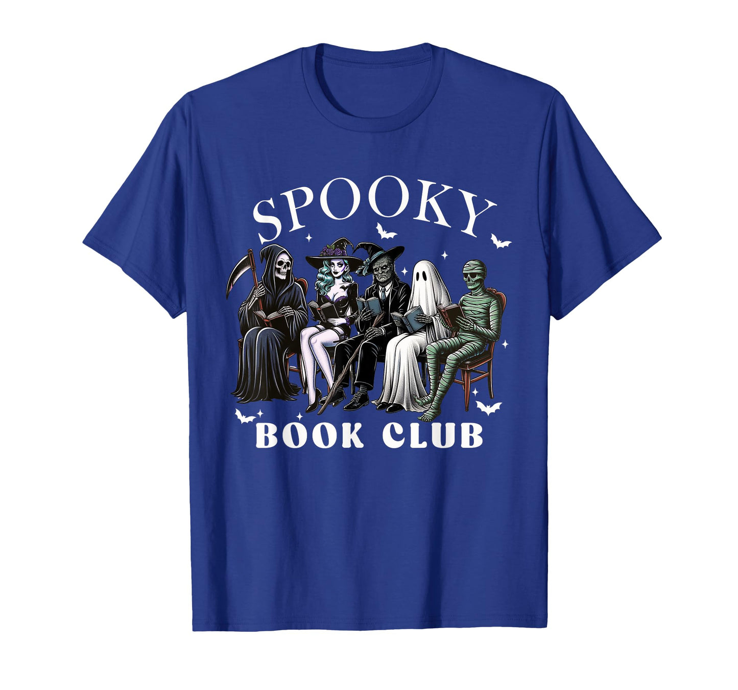 Spooky Book Club Reading Ghost Witch Mummy Spooky Halloween T-Shirt