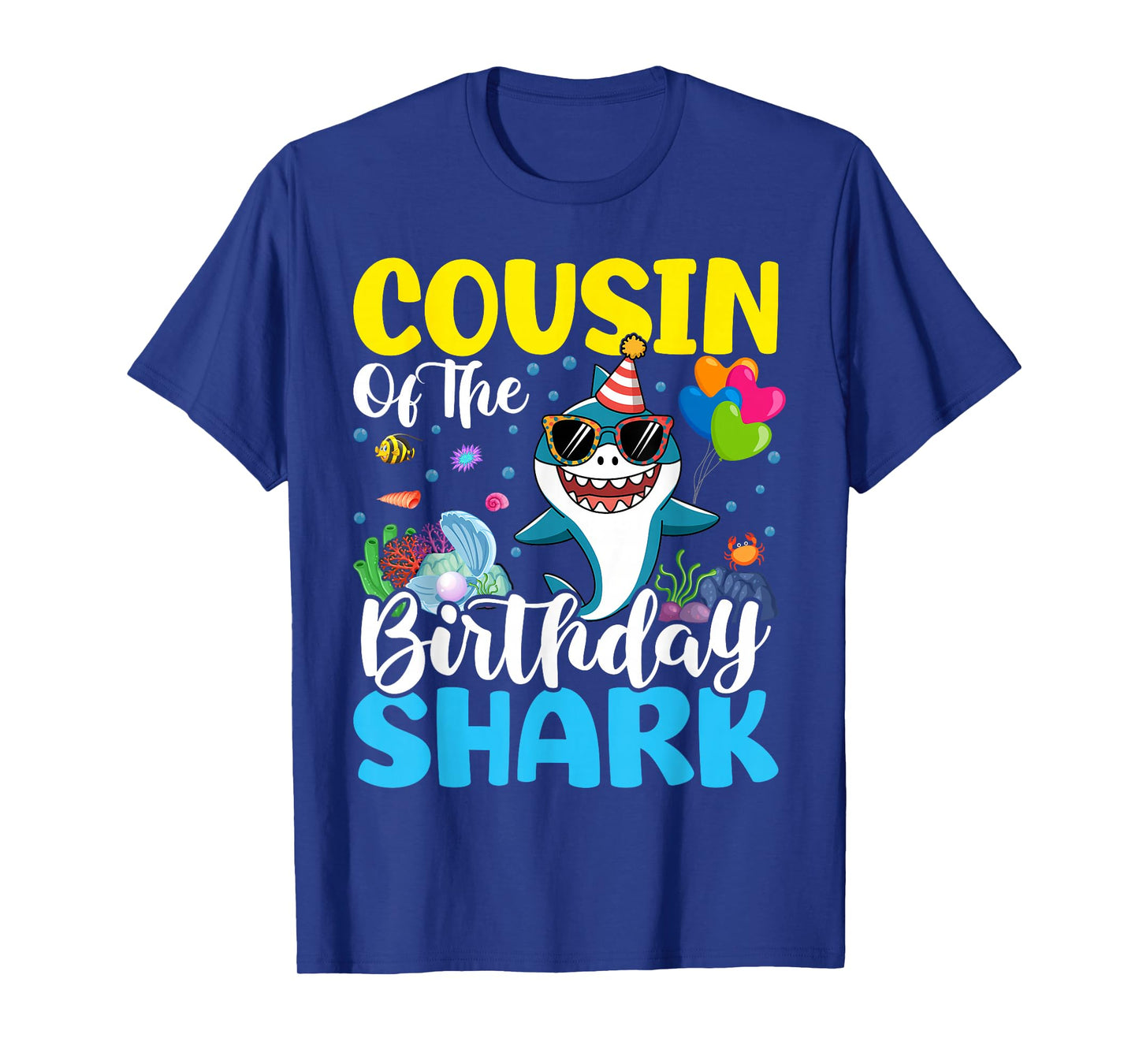 Cousin Birthday Kids Shark Party Matching Family T-Shirt
