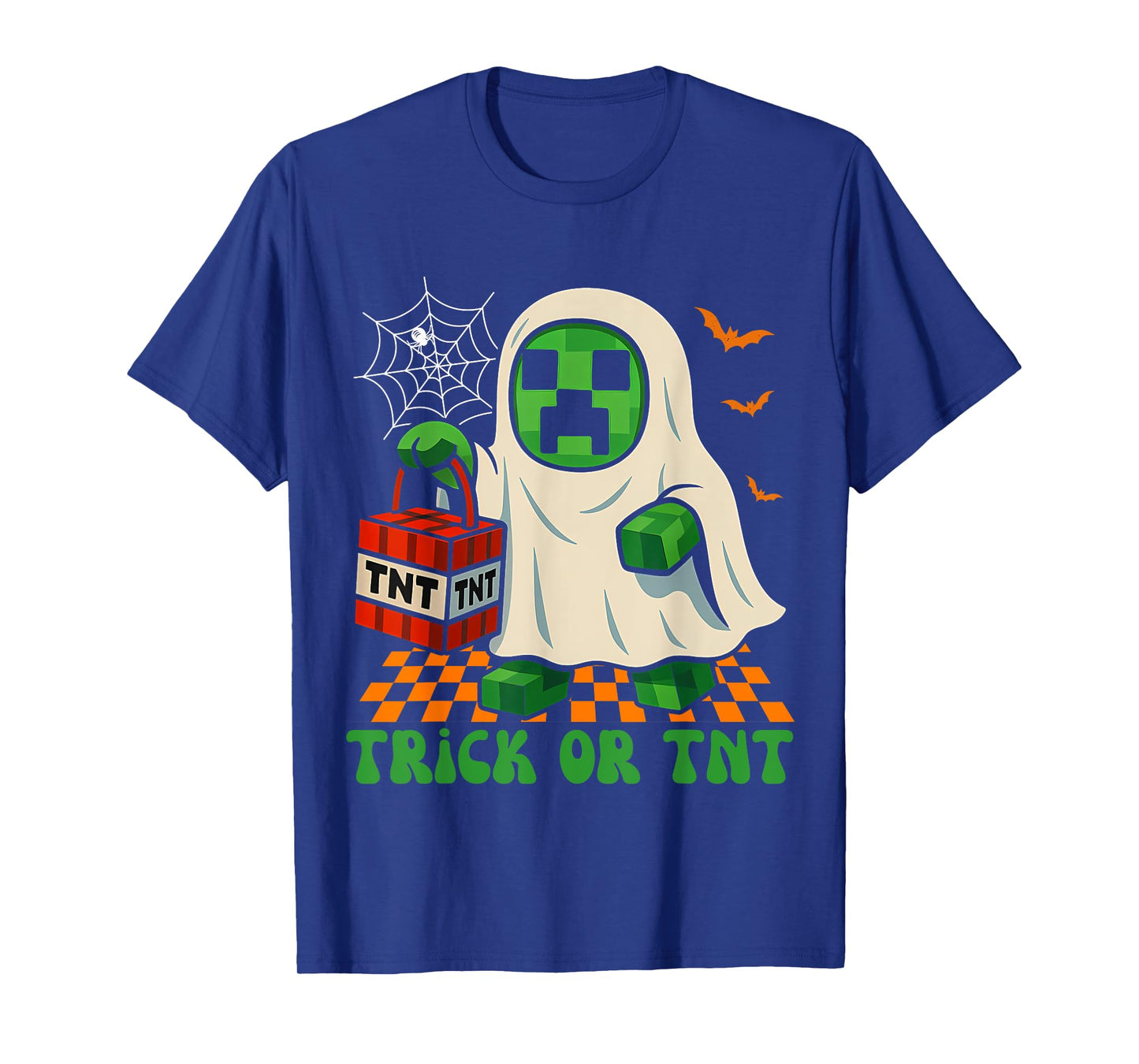 Funny Halloween Ghost Gamer Pixel Kids Boy Trick or TNT T-Shirt