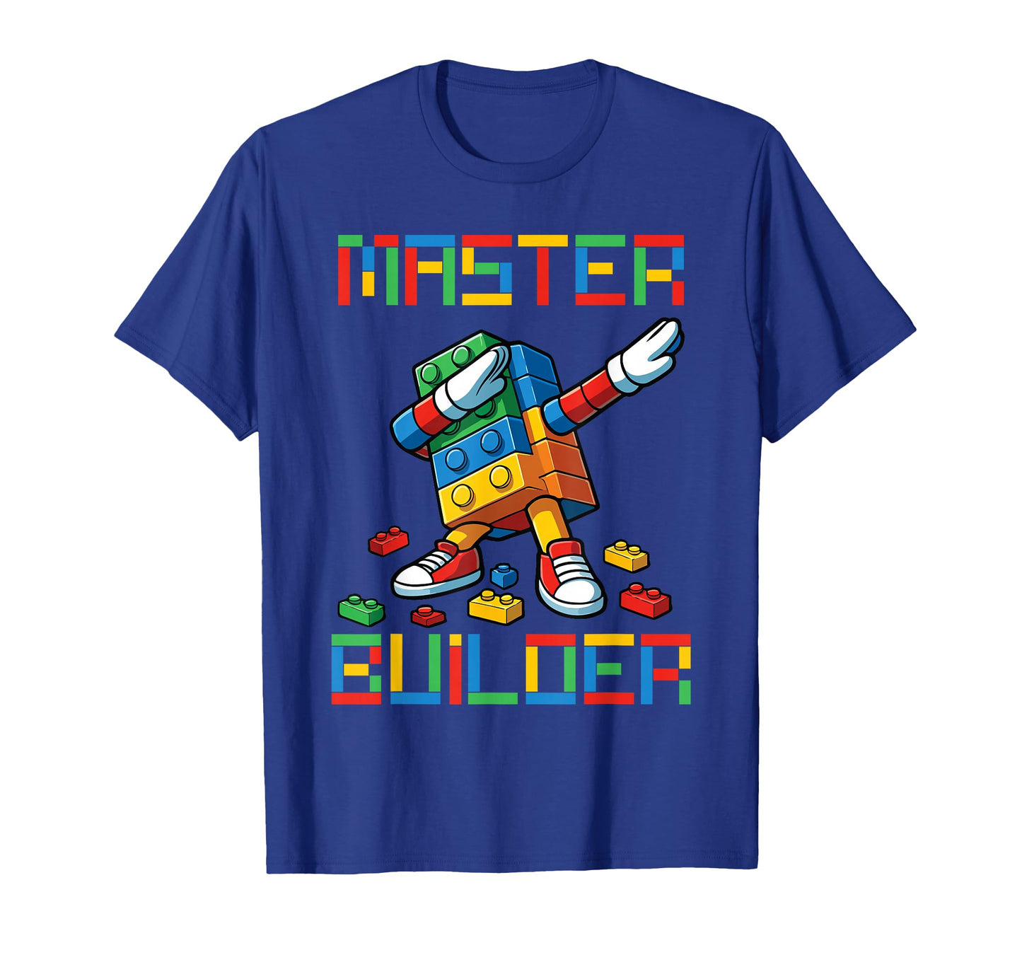 Master Builder Tee Dabbing Blocks Bricks Building Kids Boys T-Shirt