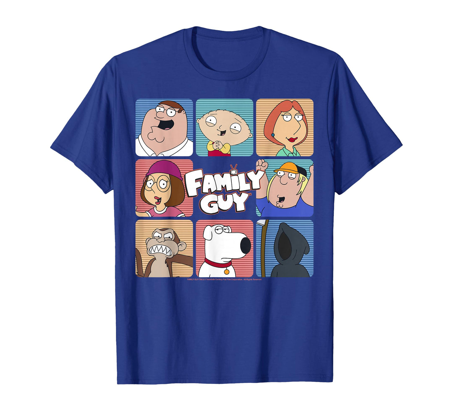Family Guy Iconic Griffin Family Group Shot Big Chest Panels T-Shirt