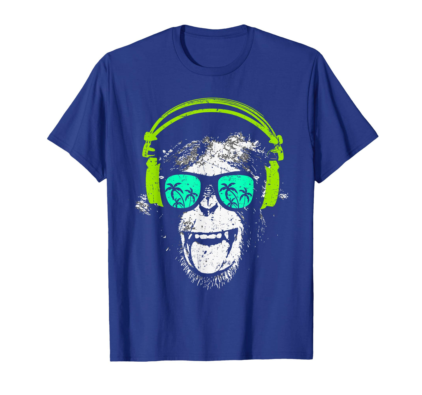 Monkey DJ with headphones and sunglasses gift idea T-Shirt