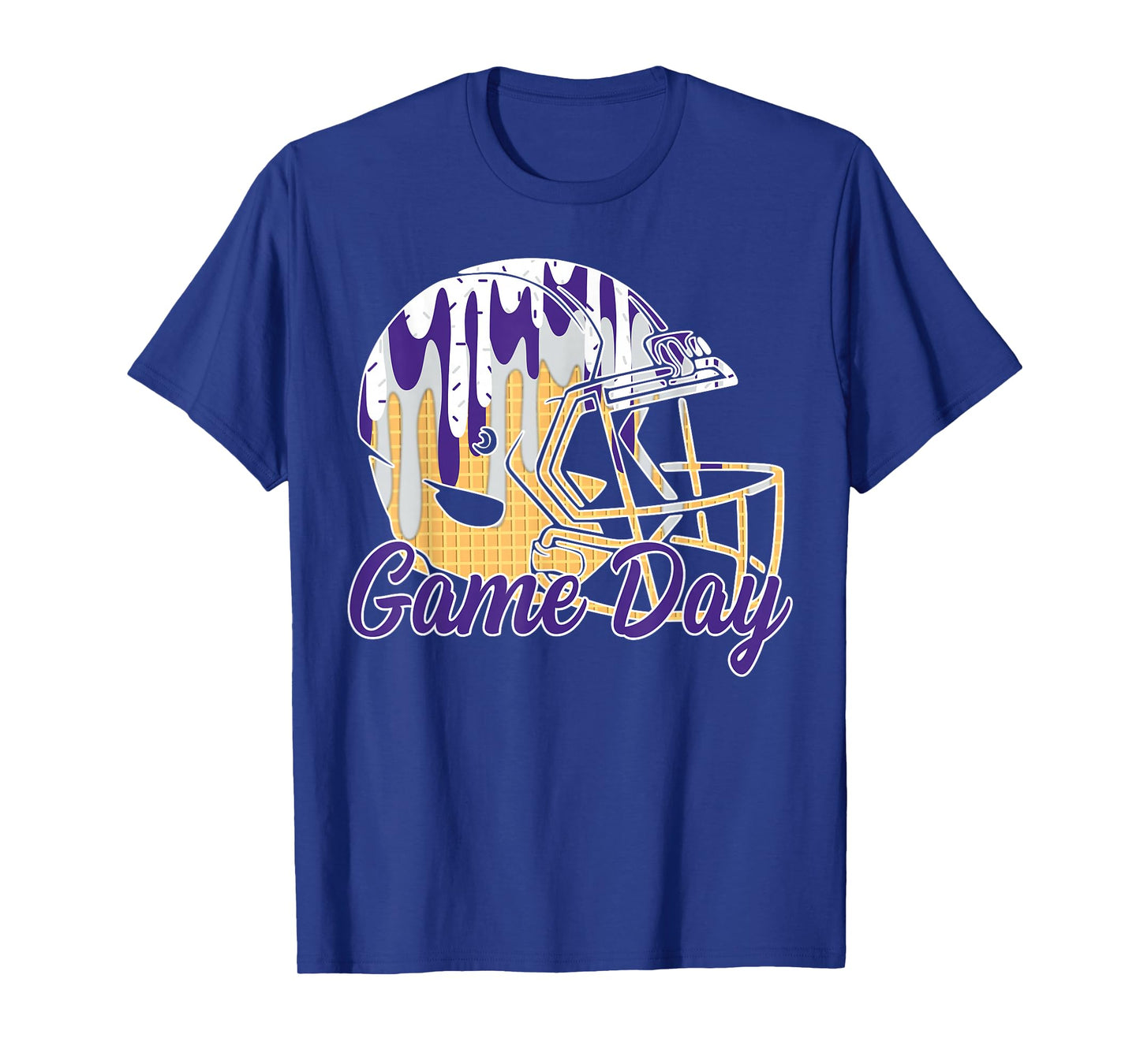 Football Drip Game Day Sports Football Mom Go Cheer Purple T-Shirt