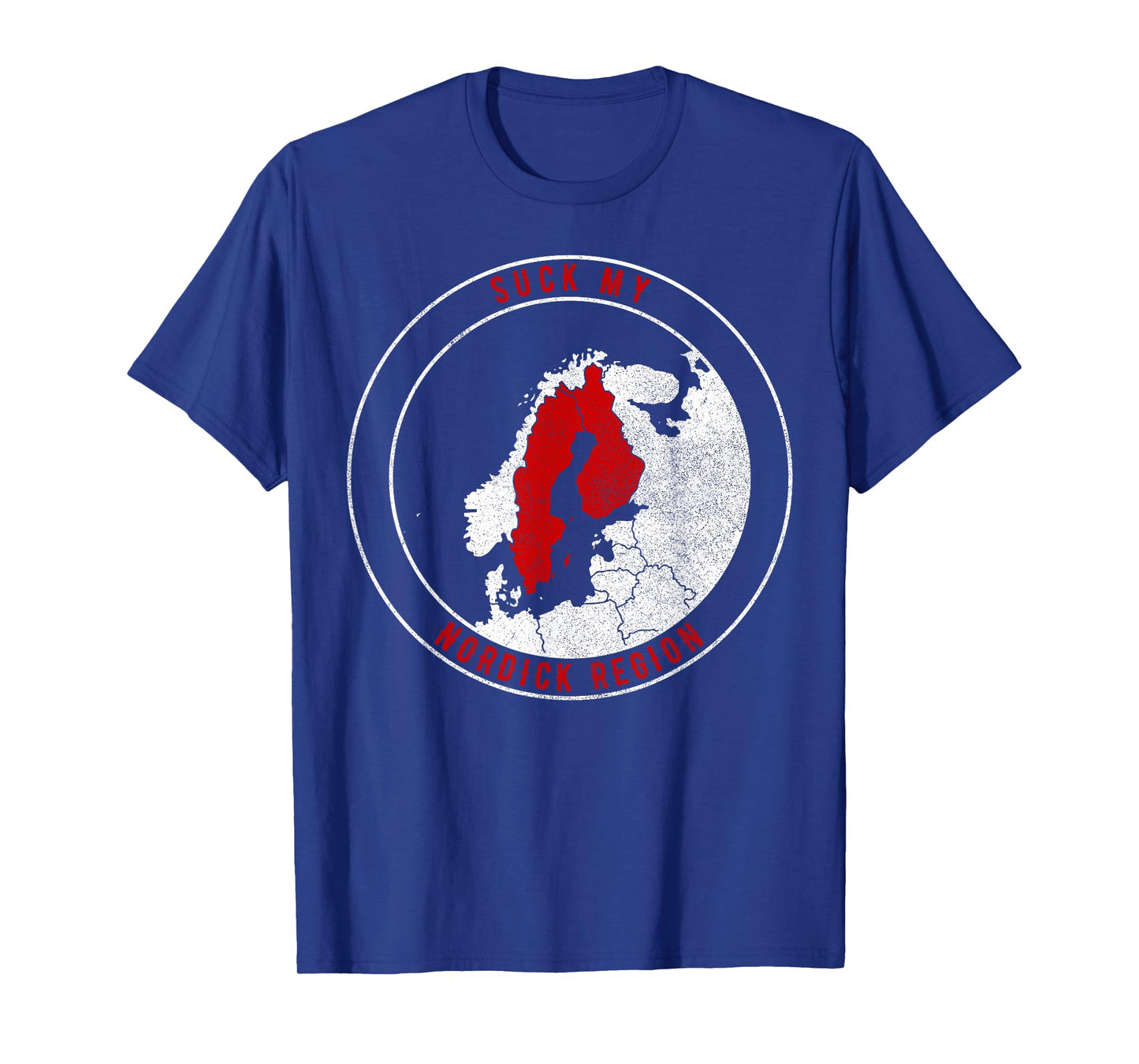 "Suck My NorDick Region" funny Geographic Sweden Finland Map T-Shirt