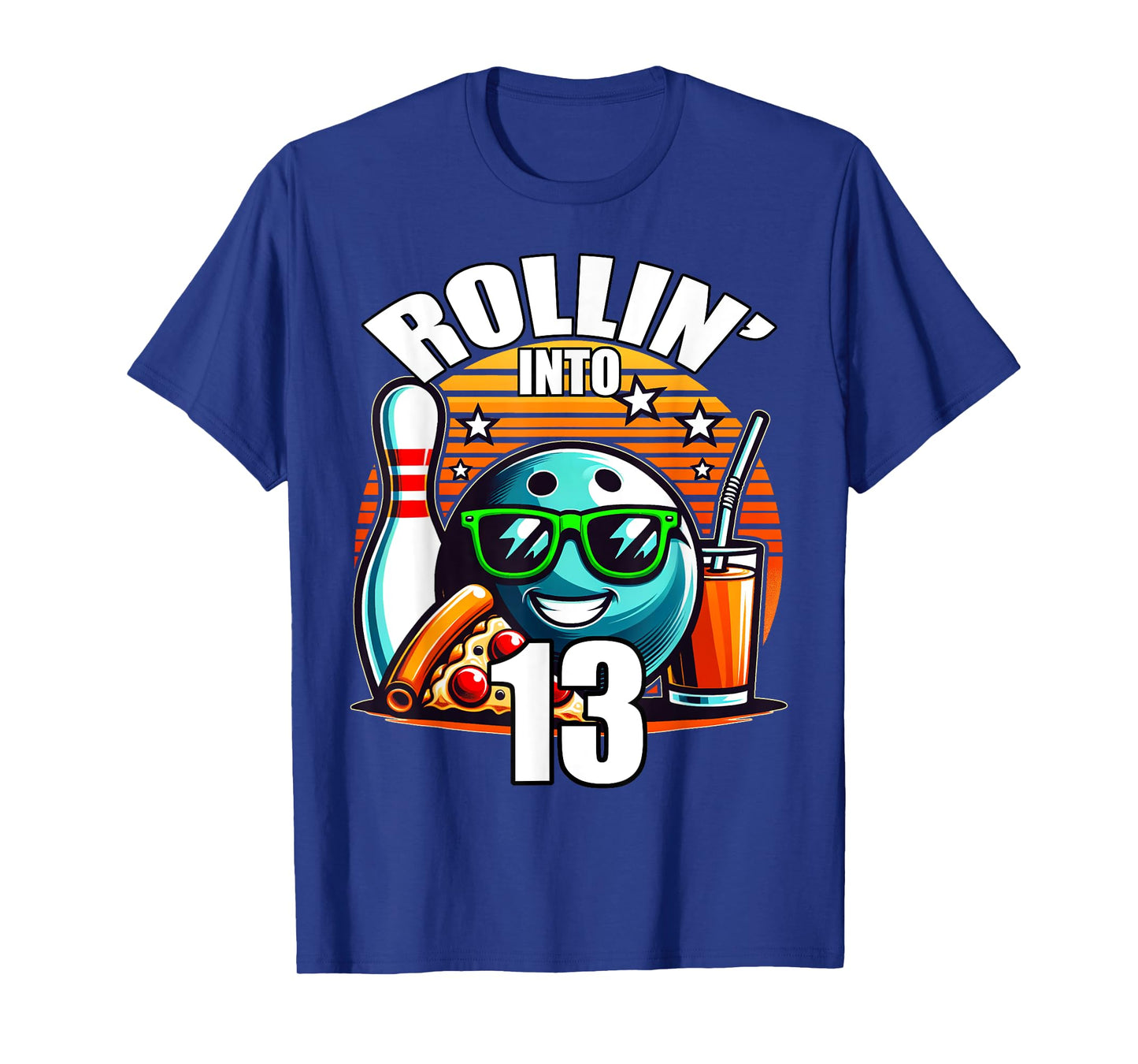 Rollin into 13 Bowling Birthday Party 13th Birthday Kids T-Shirt