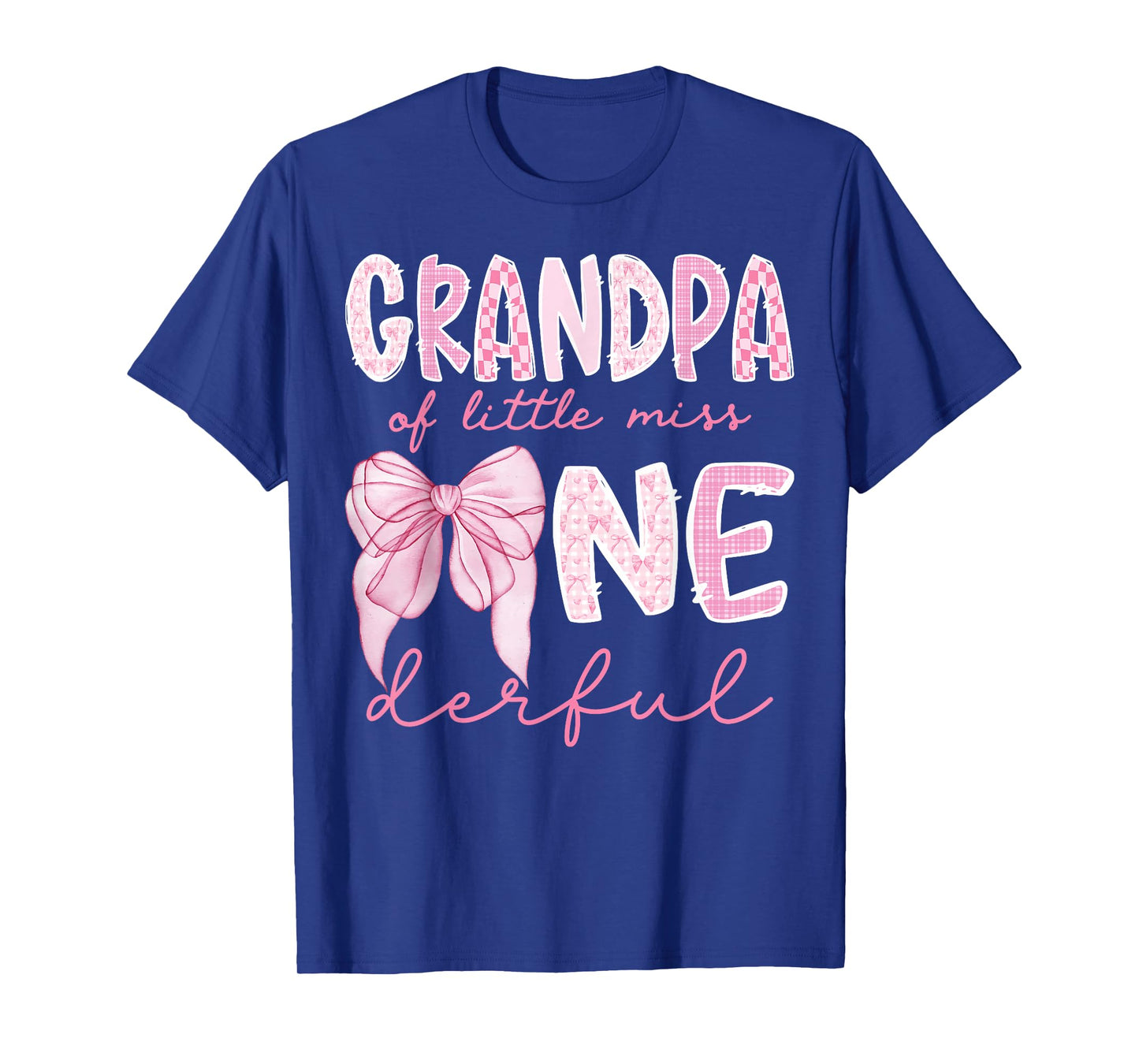 Grandpa of Little Miss Onederful 1St Birthday Girl Coquette T-Shirt