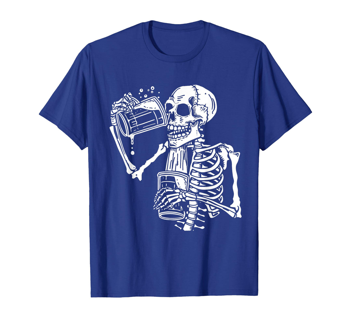Funny Skeleton Skull Draft Beer Halloween Spooky Costume Men T-Shirt