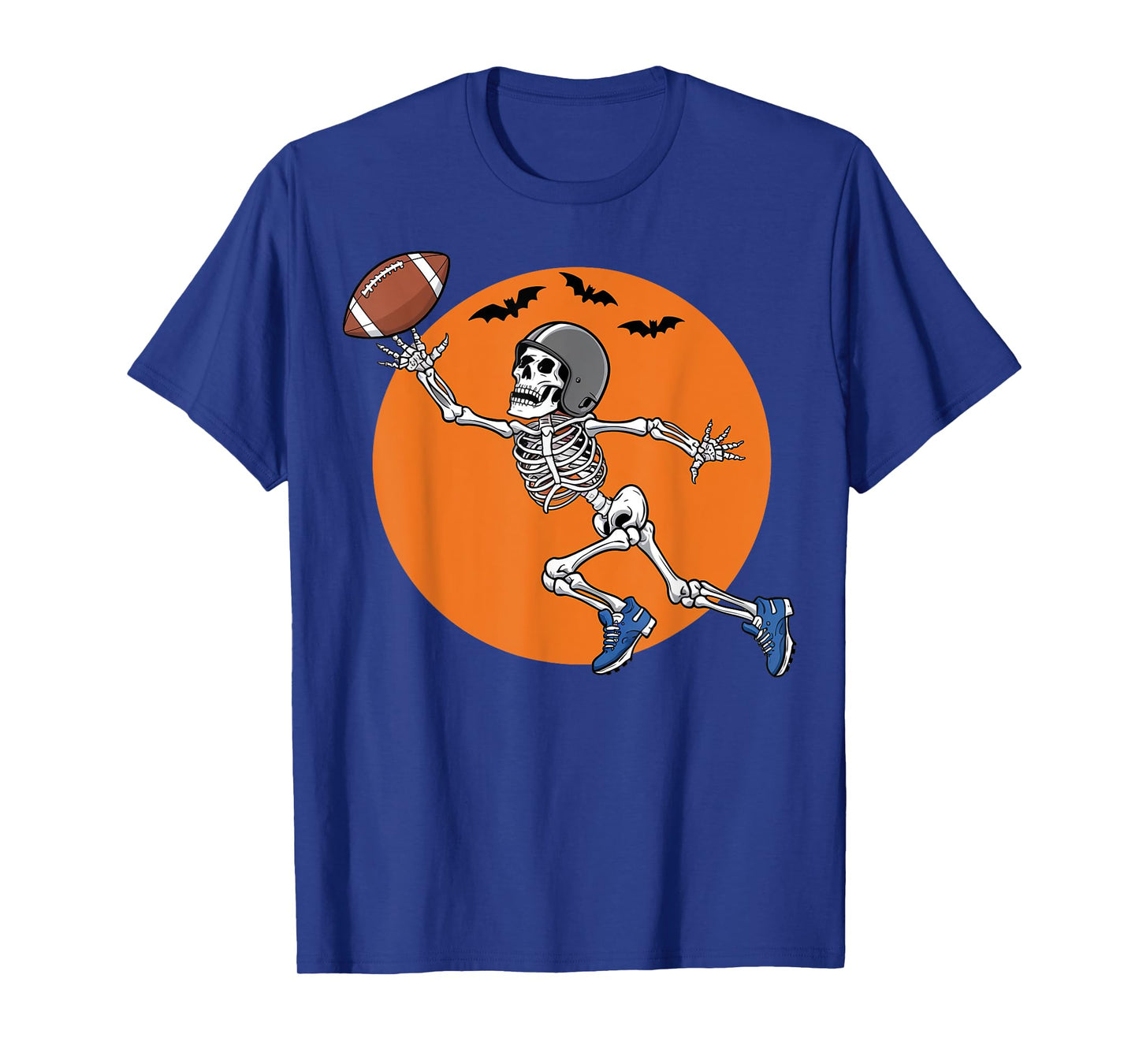 American Football Skeleton Halloween Gifts Men Women Boys T-Shirt