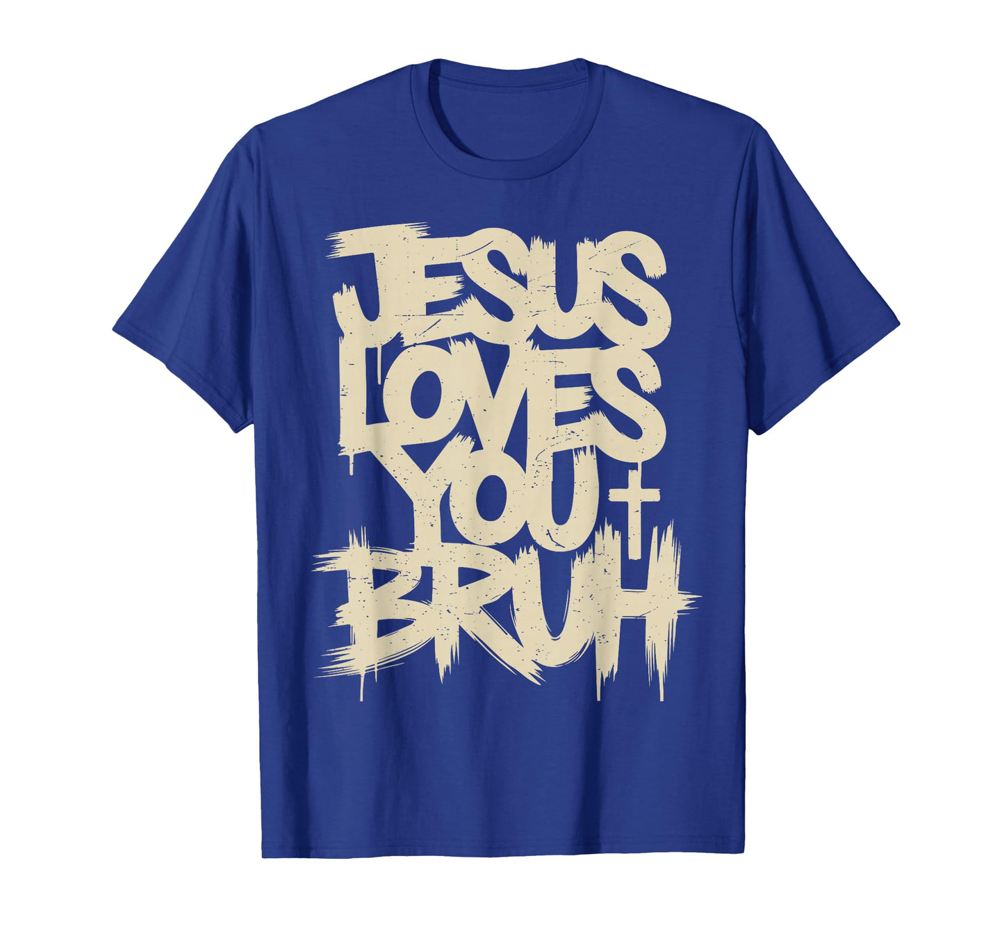Youth Boy Jesus Loves You Bruh Funny Christian Men Teen Girl T-Shirt
