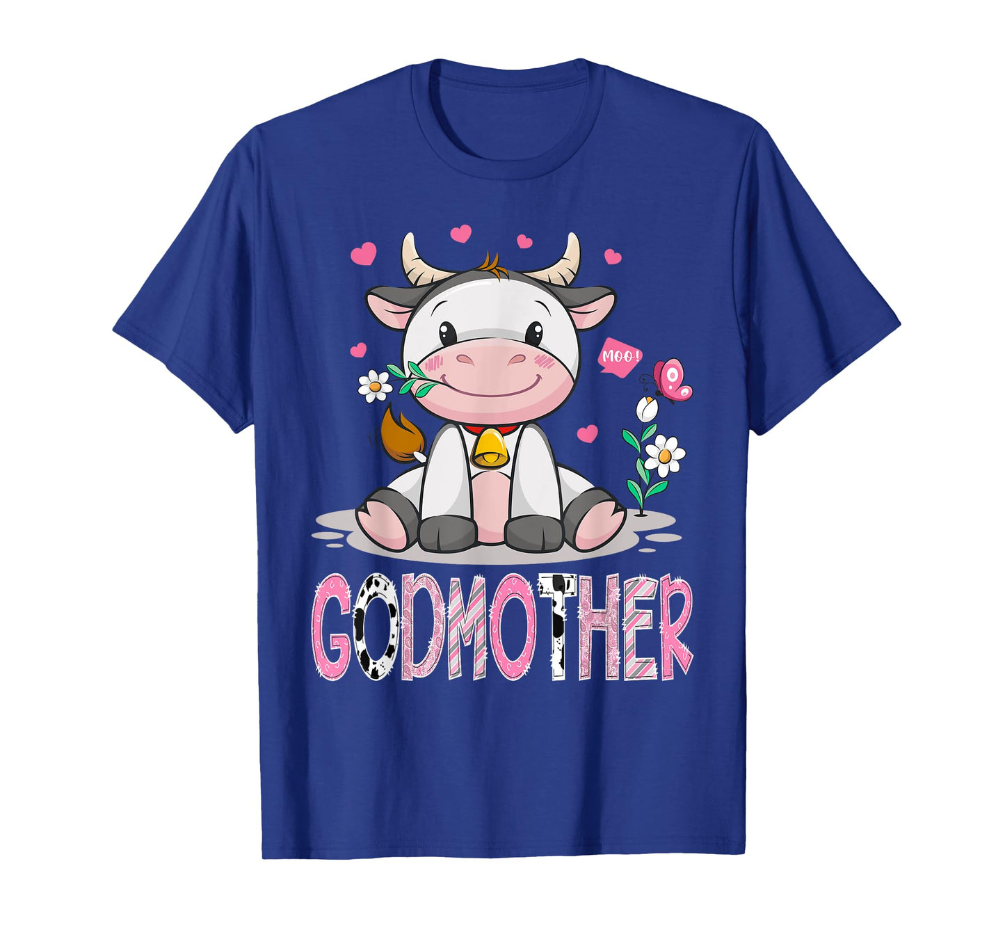 GodMother Cute Cow Moo Farmer Birthday Family Matching T-Shirt