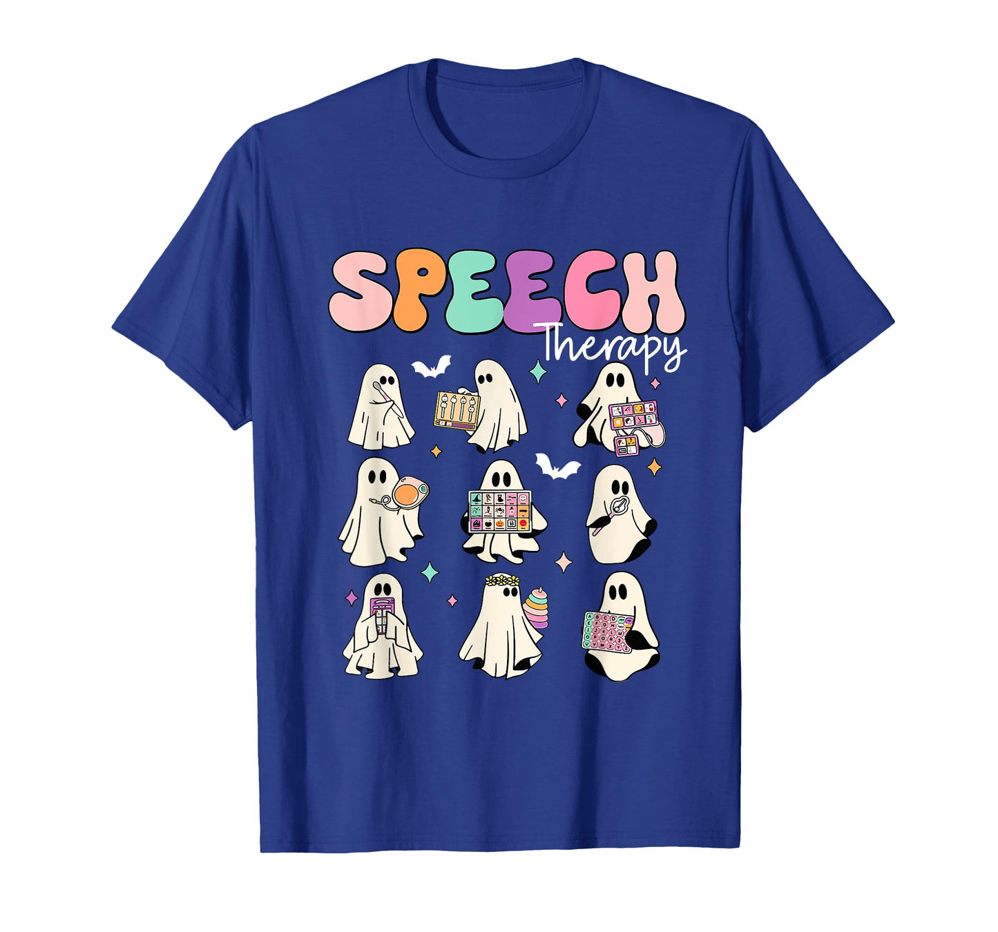 Retro SLP Ghost Halloween Speech Therapy Autumn Fall T-Shirt