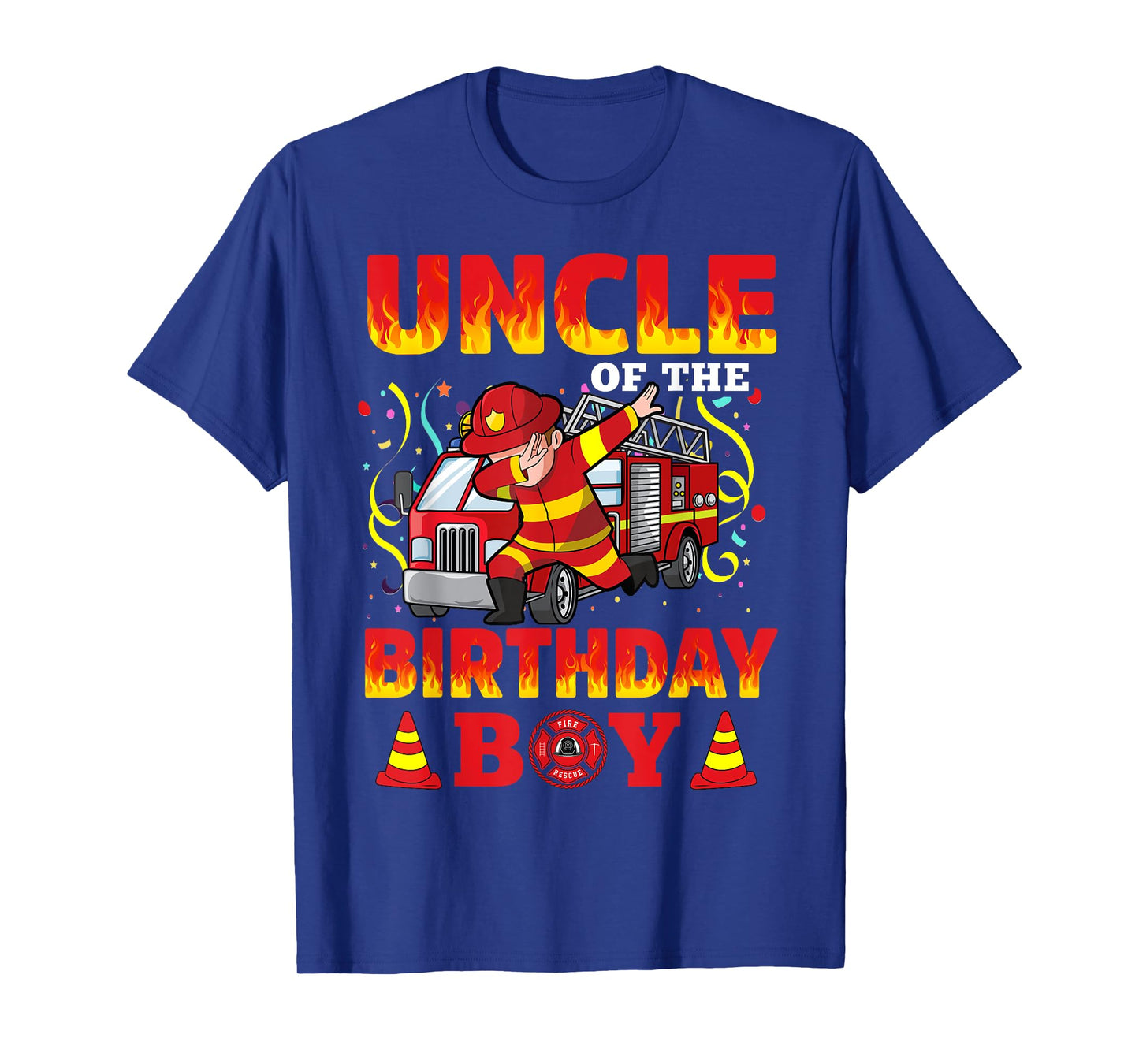 Uncle Of The Birthday Boy Fire Truck Firefighter Boys T-Shirt