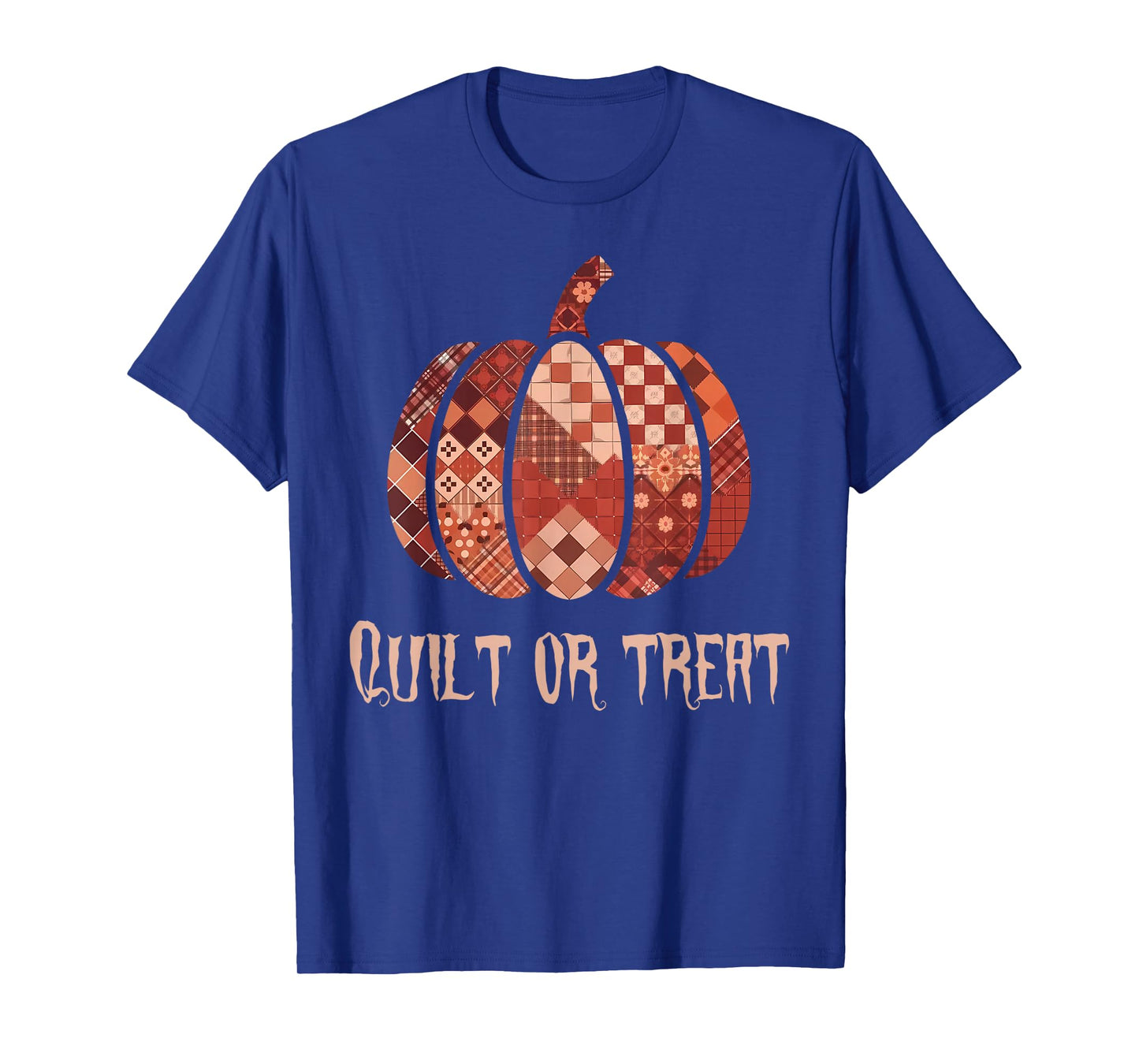Quilt or Treat Patchwork Pumpkin Quilters Autumn Halloween T-Shirt