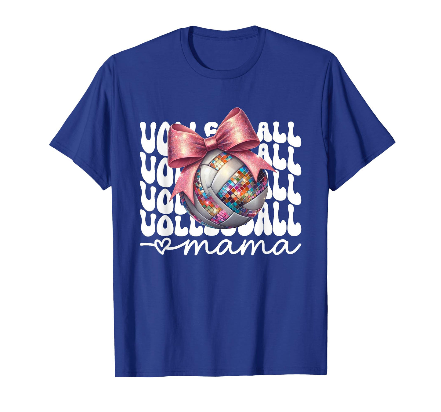 Volleyball Mama Mom Mother's Day Pink Cute Bow Mom Lovers T-Shirt