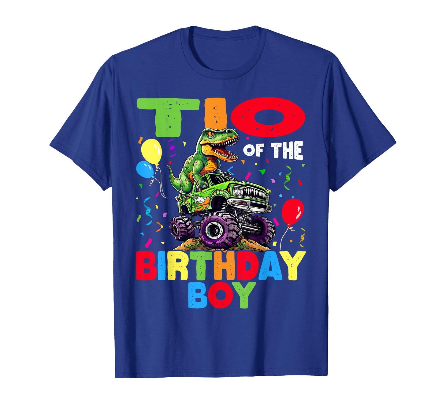 Tio Of The Birthday Boy Dinosaur T-Rex Monster Truck T-Shirt