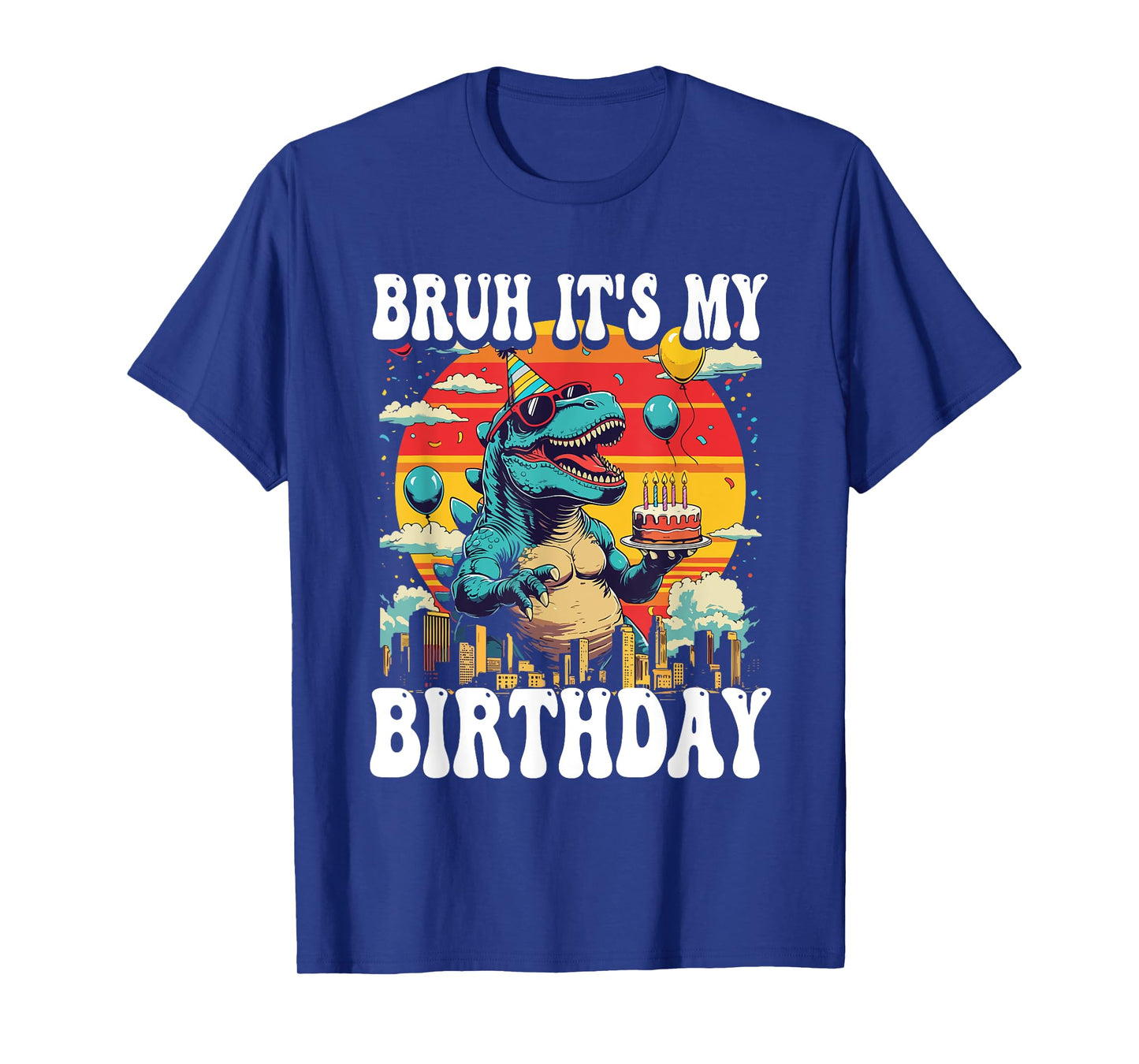 Bruh It's My Birthday Dinosaur Celebration Monster Dino Kids T-Shirt
