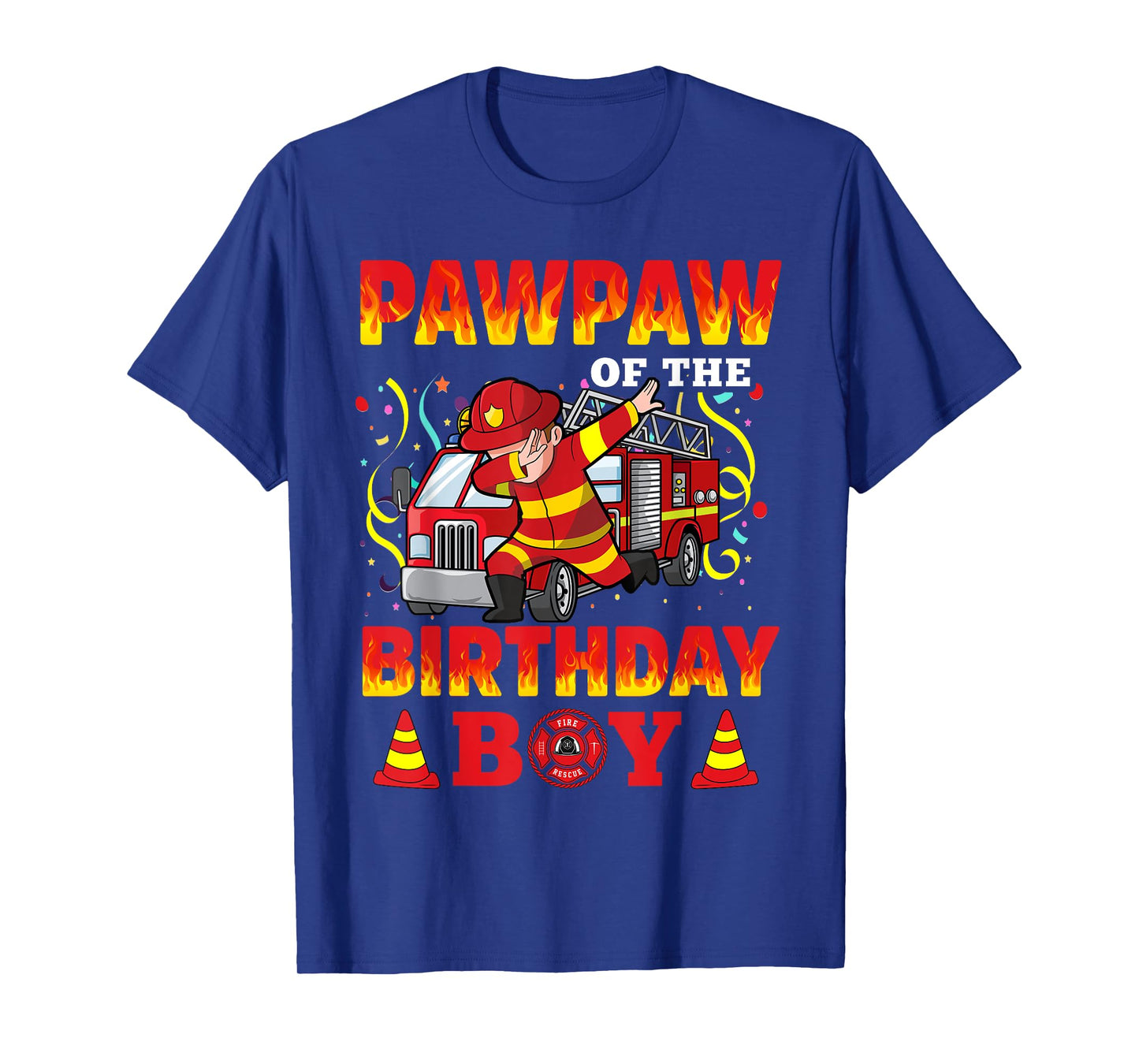 Pawpaw Of The Birthday Boy Fire Truck Firefighter Boys T-Shirt