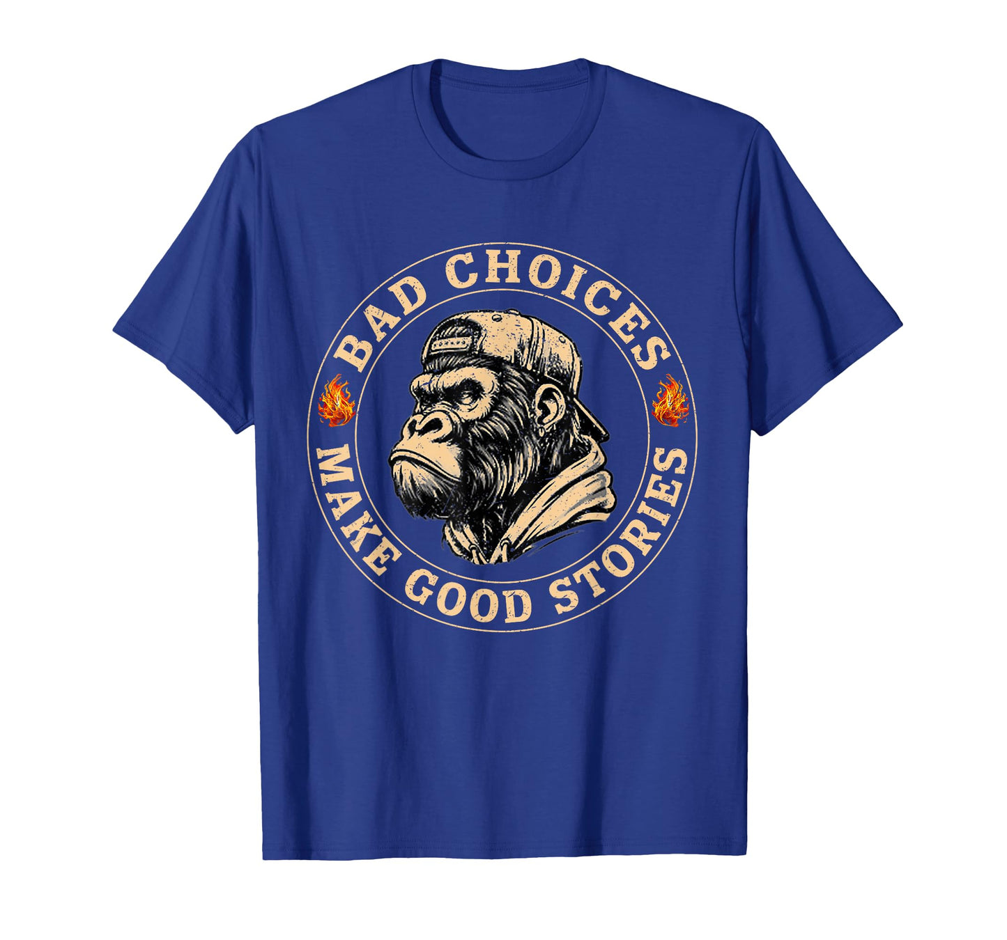 Monkey Bad Choices Make Good Stories Funny Men Women T-Shirt