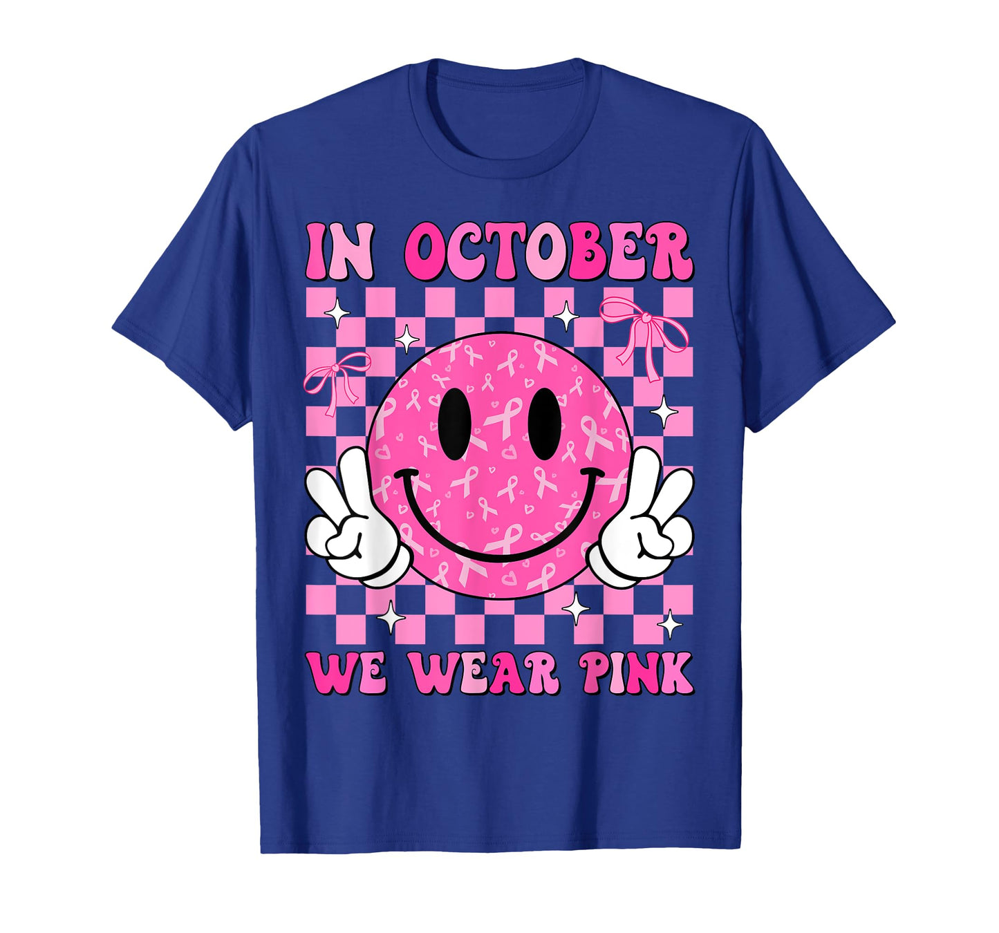 In October We Wear Pink Breast Cancer Awareness Halloween T-Shirt