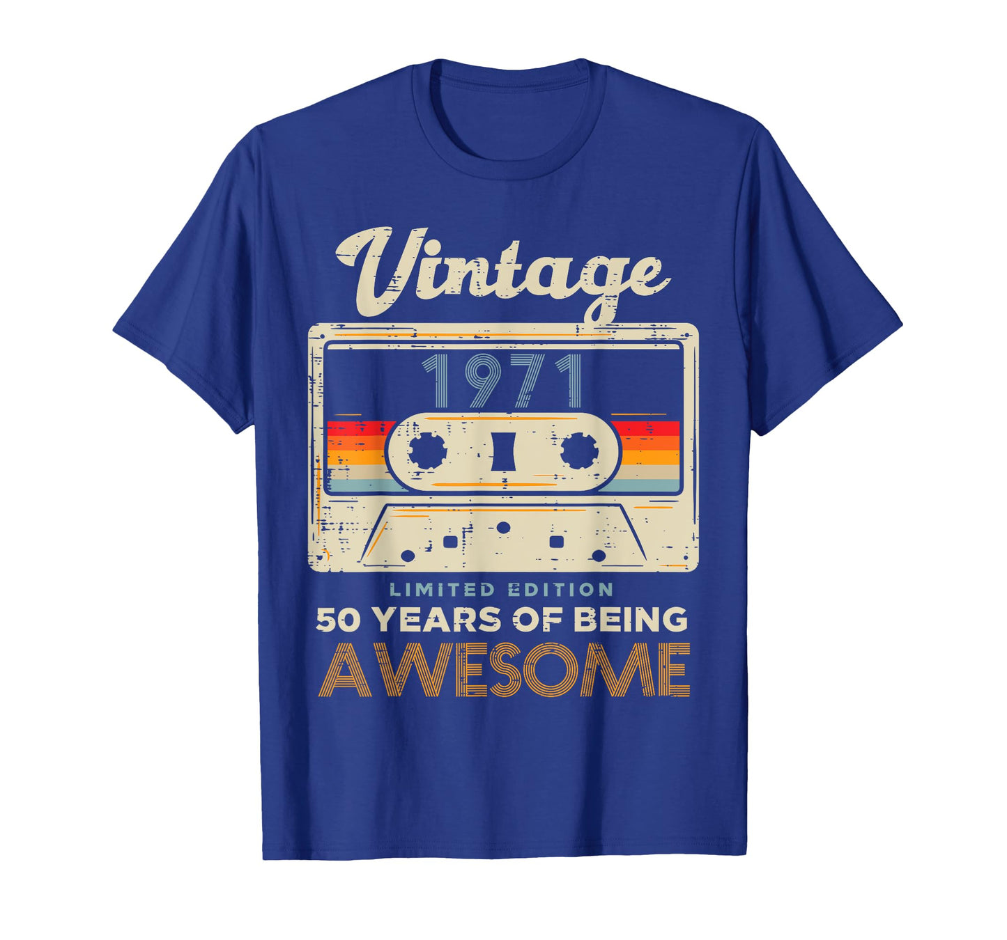 Vintage 1971 Cassette Tape 50 Awesome 50th Birthday Gift T-Shirt