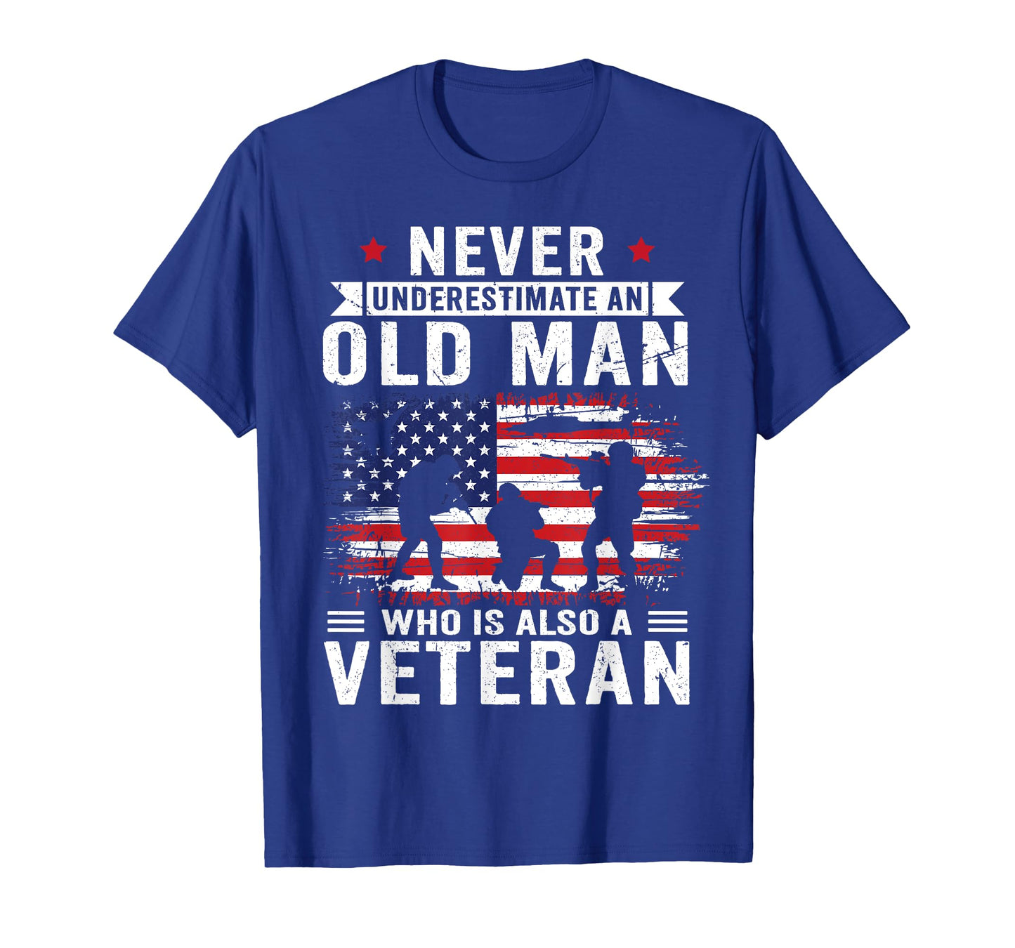Never Underestimate an Old Man Who Is Also A Veteran Grandpa T-Shirt