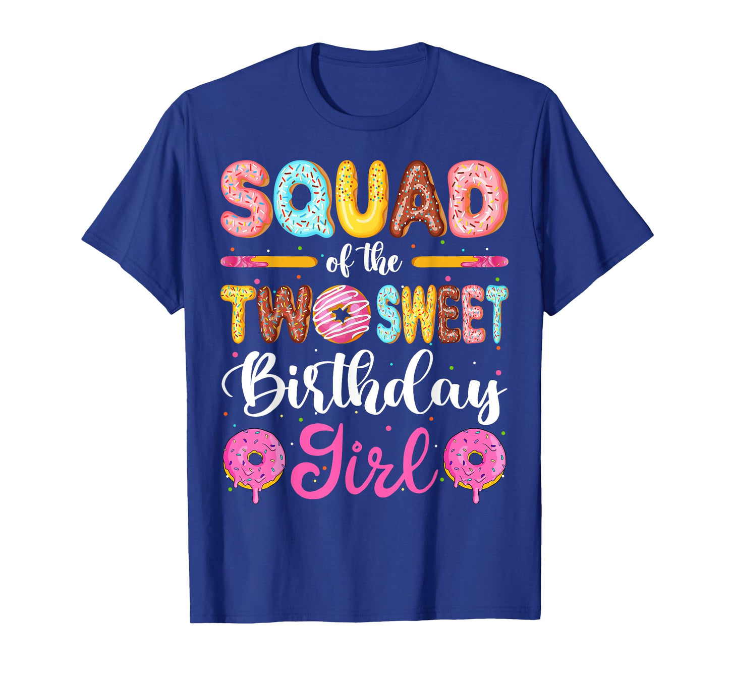 Squad Of The Two Sweet Birthday Girl Donut 2nd Birthday T-Shirt