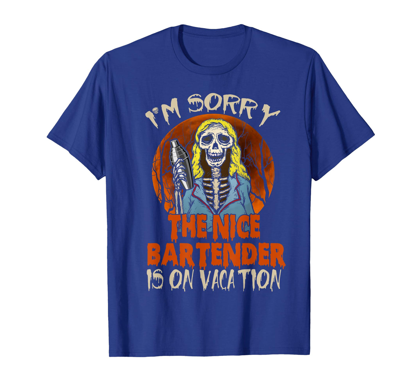 The Nice Bartender Funny Scary Skeleton Bearding Halloween T-Shirt
