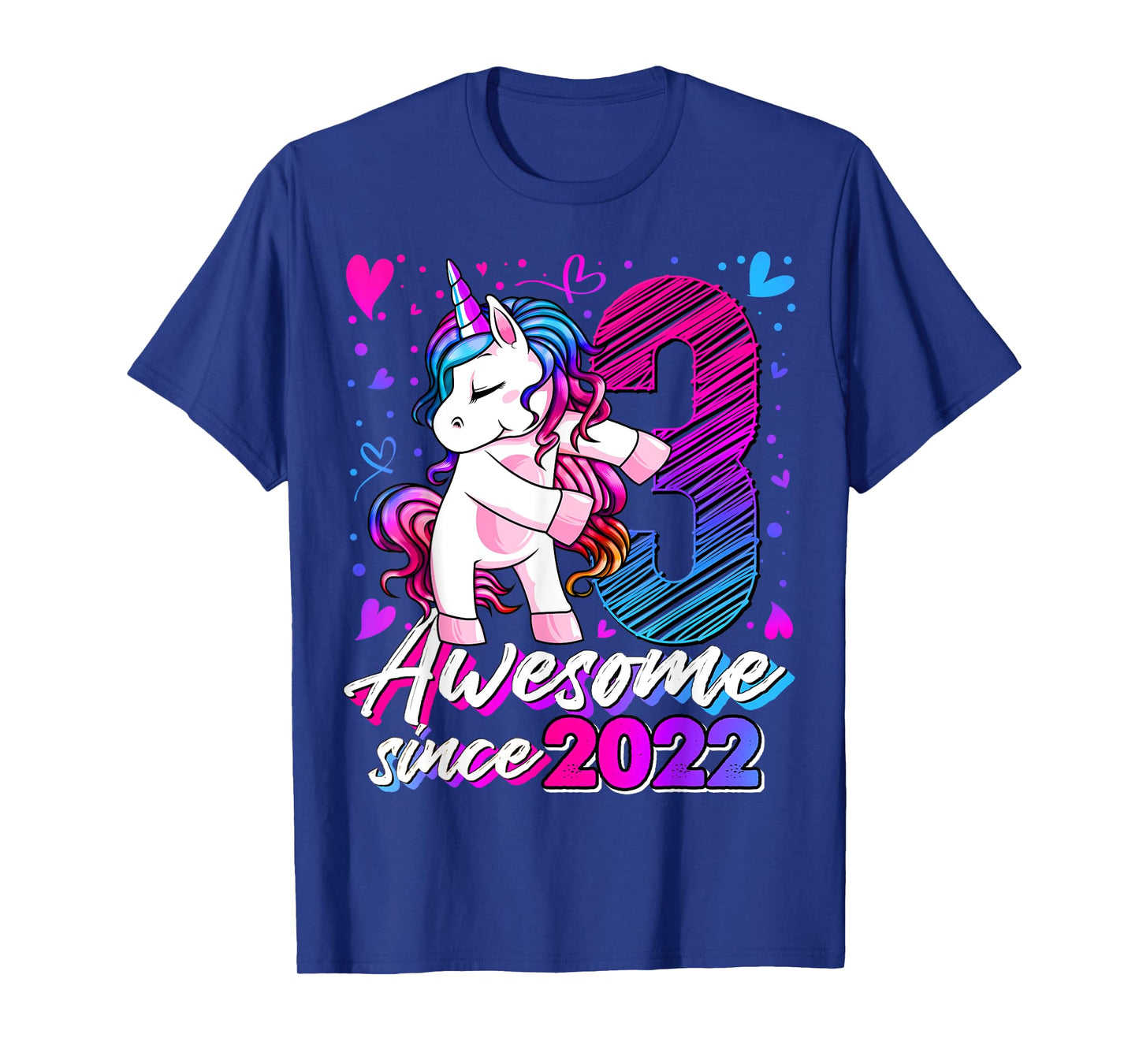 3 Year Old Unicorn Gifts For Girls 3rd Birthday Girl Party T-Shirt