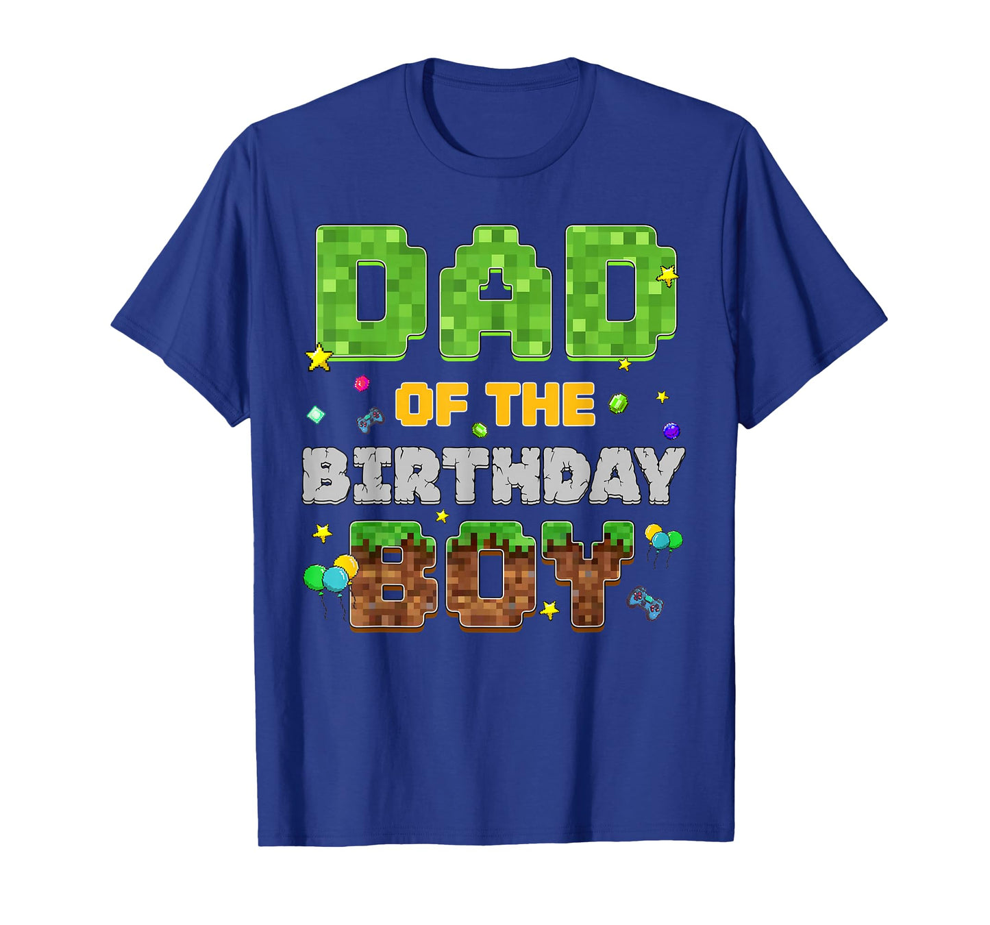 Dad Of The Birthday Boy Pixel Gamer Party Matching Family T-Shirt