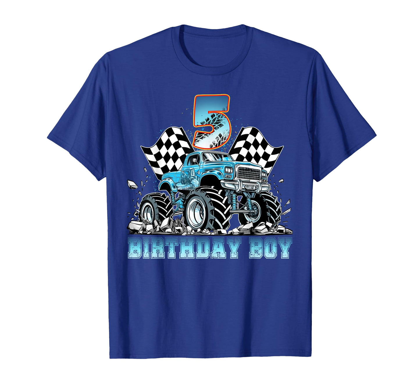 Birthday Monster Truck Funny Birthday 5 year Old Boys Kids T-Shirt