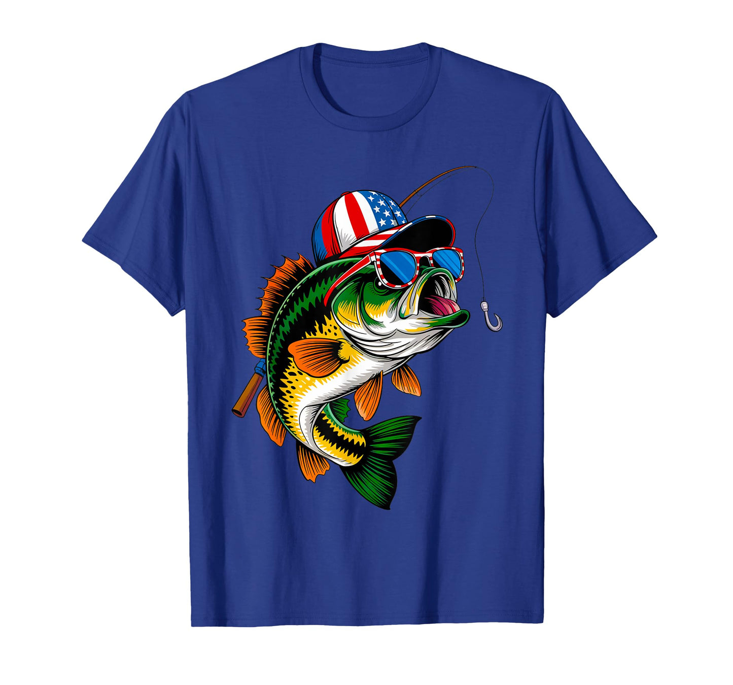 Funny Fishing & Fisherman Gift American Flag 4th of July T-Shirt