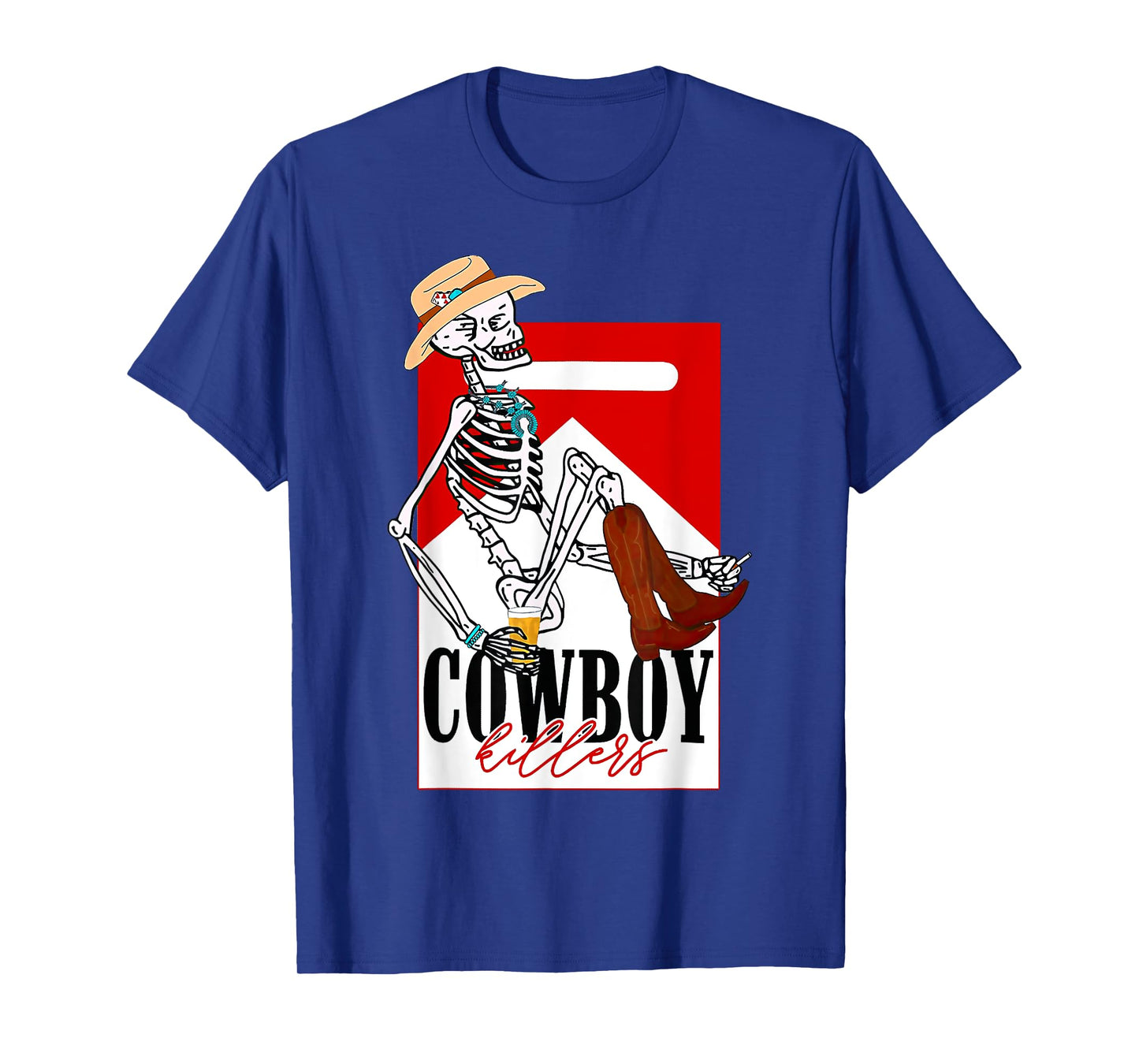 Kille-rs Vintage Cowboy Western Skeleton Funny Men Women T-Shirt