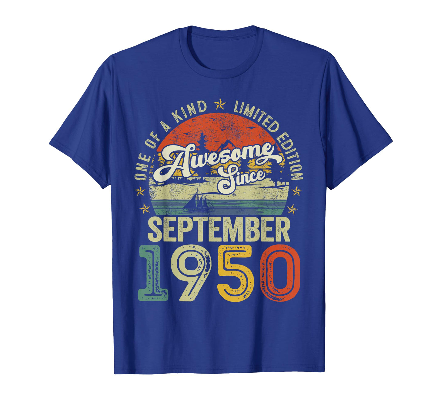 75 Years Old Vintage September 1950 Retro 75th Birthday Men T-Shirt
