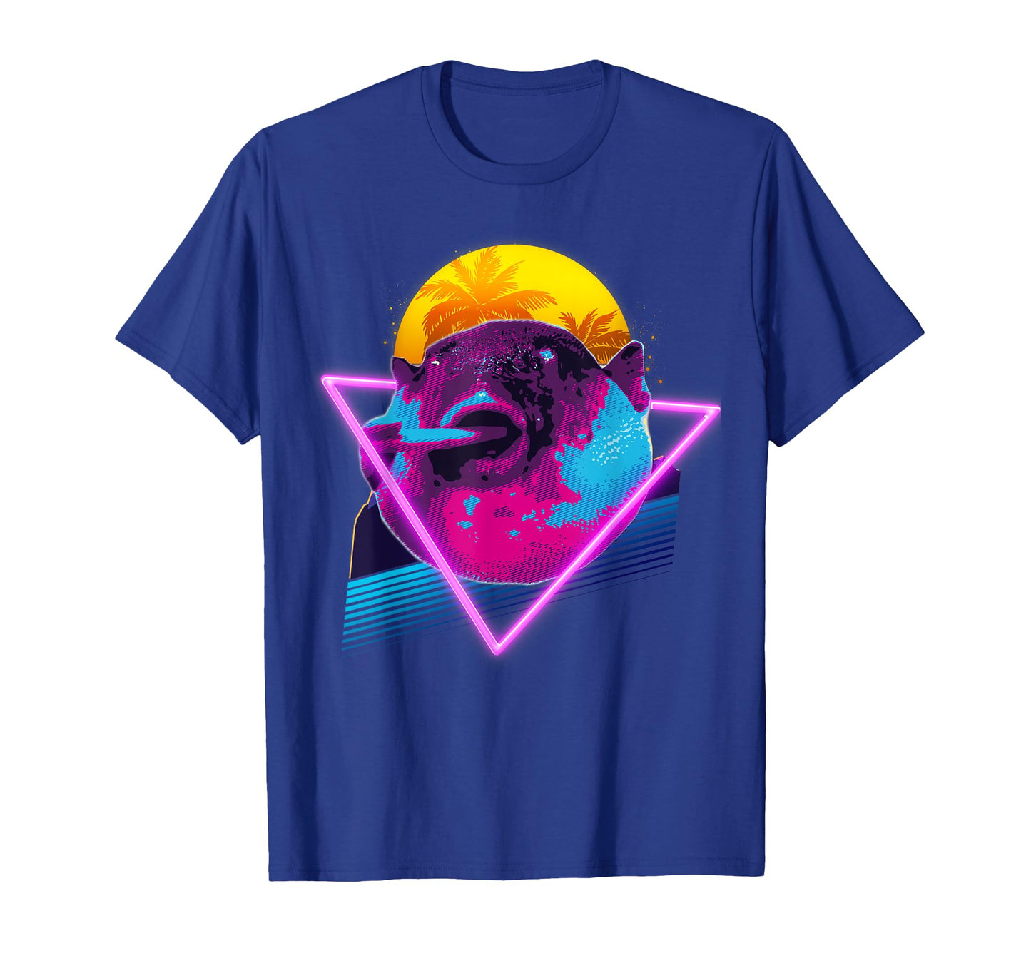 Pufferfish Eating a Carrot Meme Blowfish Retro Vaporwave T-Shirt