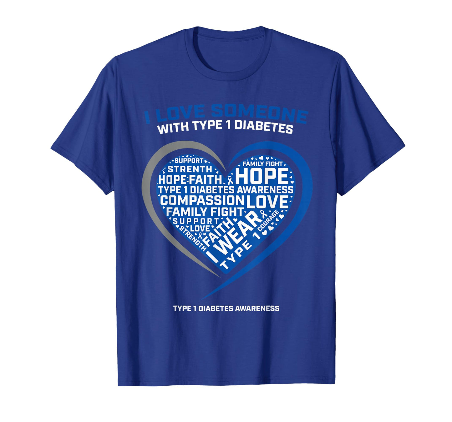T1D Men Women Youth Kids Diabetic Type 1 Diabetes Awareness T-Shirt