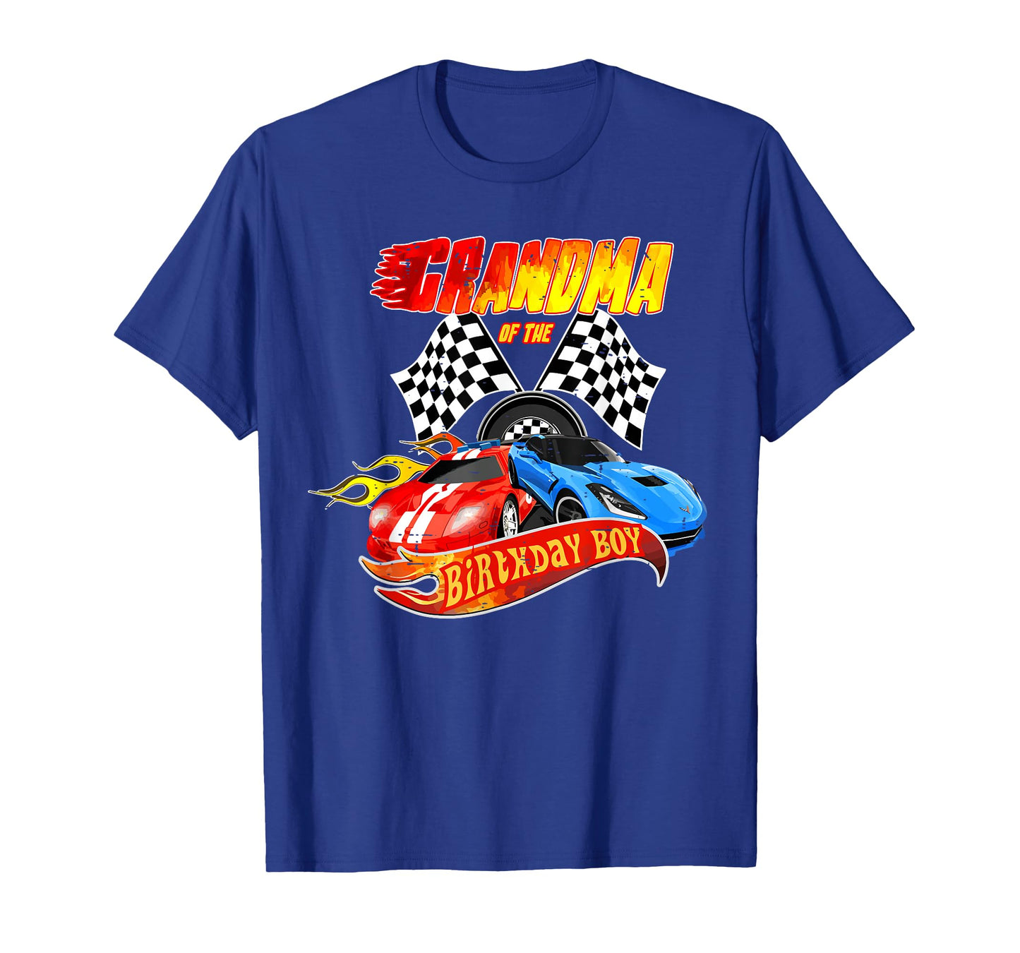 Grandma Of The Birthday Boy Race Car Birthday Party Racing T-Shirt