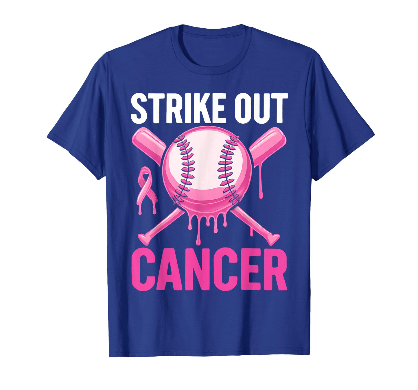 Strike Out Cancer Breast Cancer Awareness Baseball Warrior T-Shirt