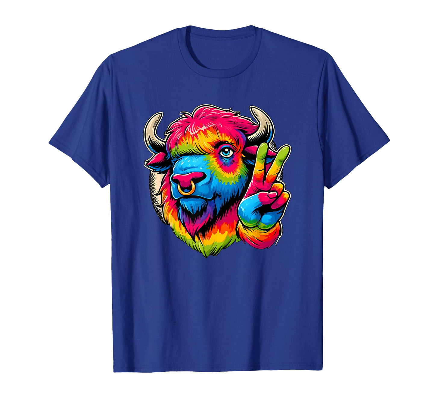 Peace Sign Tie Dye Bison T-Shirt