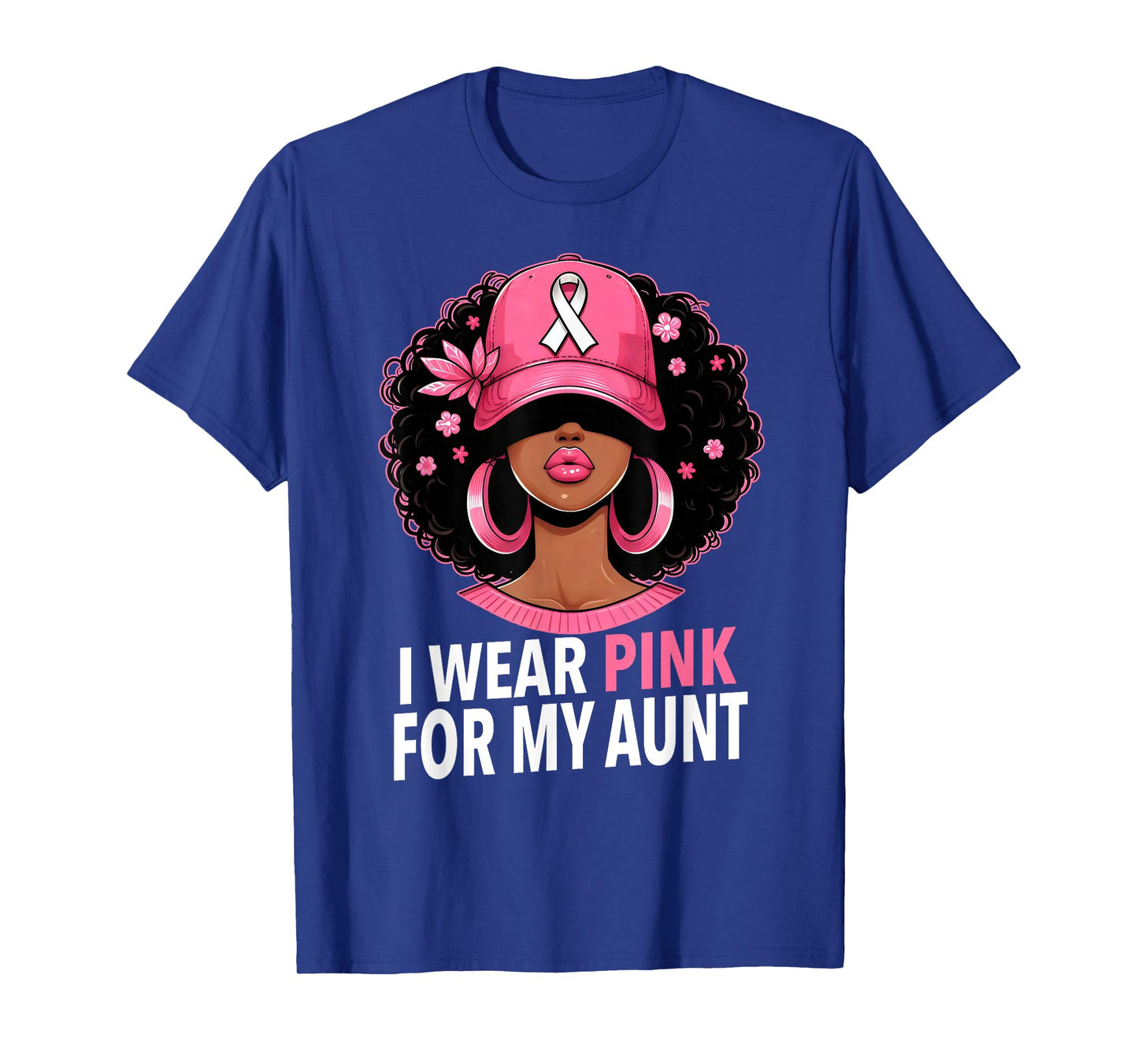 I wear Pink For My Aunt Black Woman Breast Cancer Awareness T-Shirt