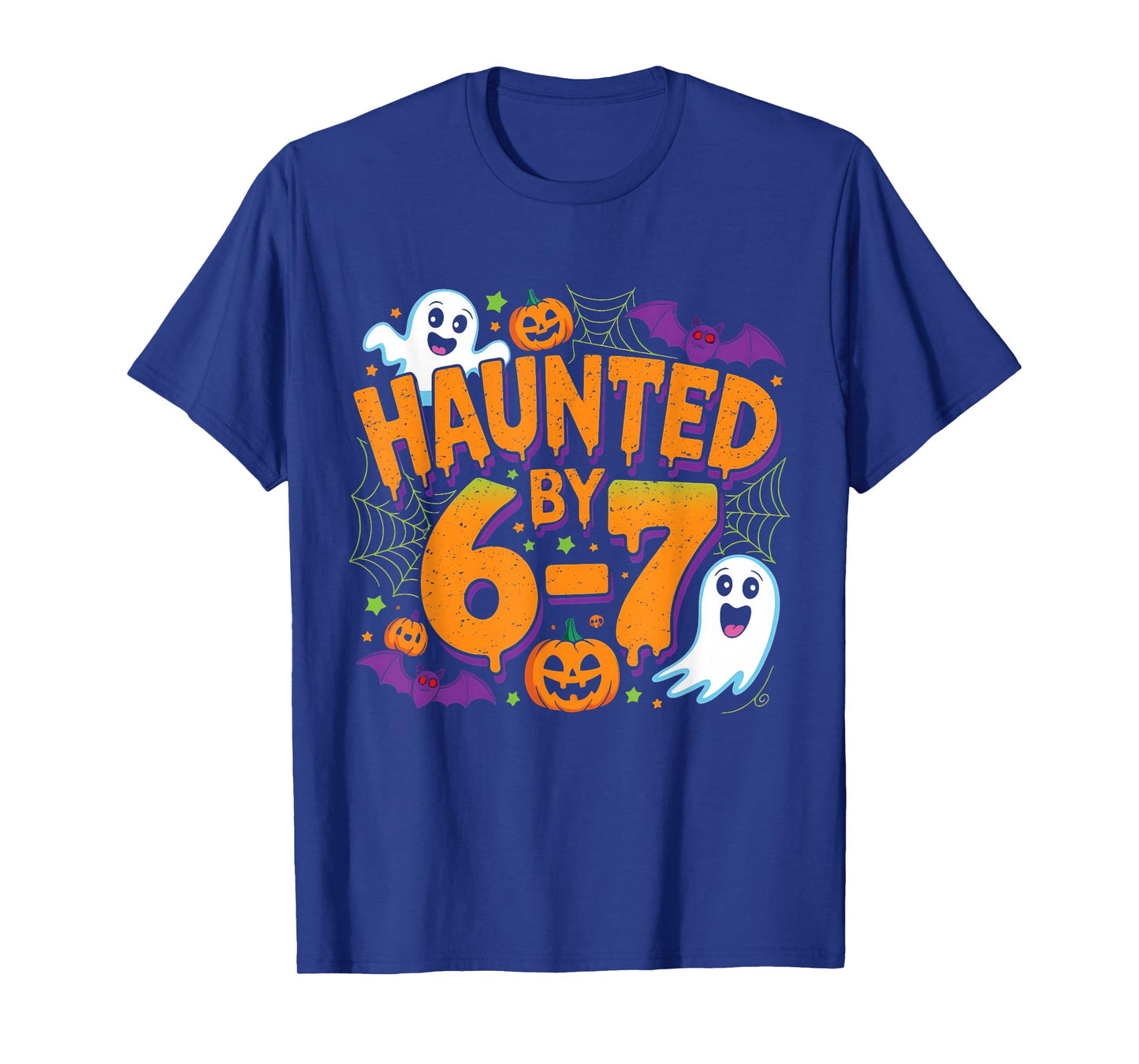 Haunted by 6-7 Halloween Funny Ghosts and Spiders Boy Girl T-Shirt
