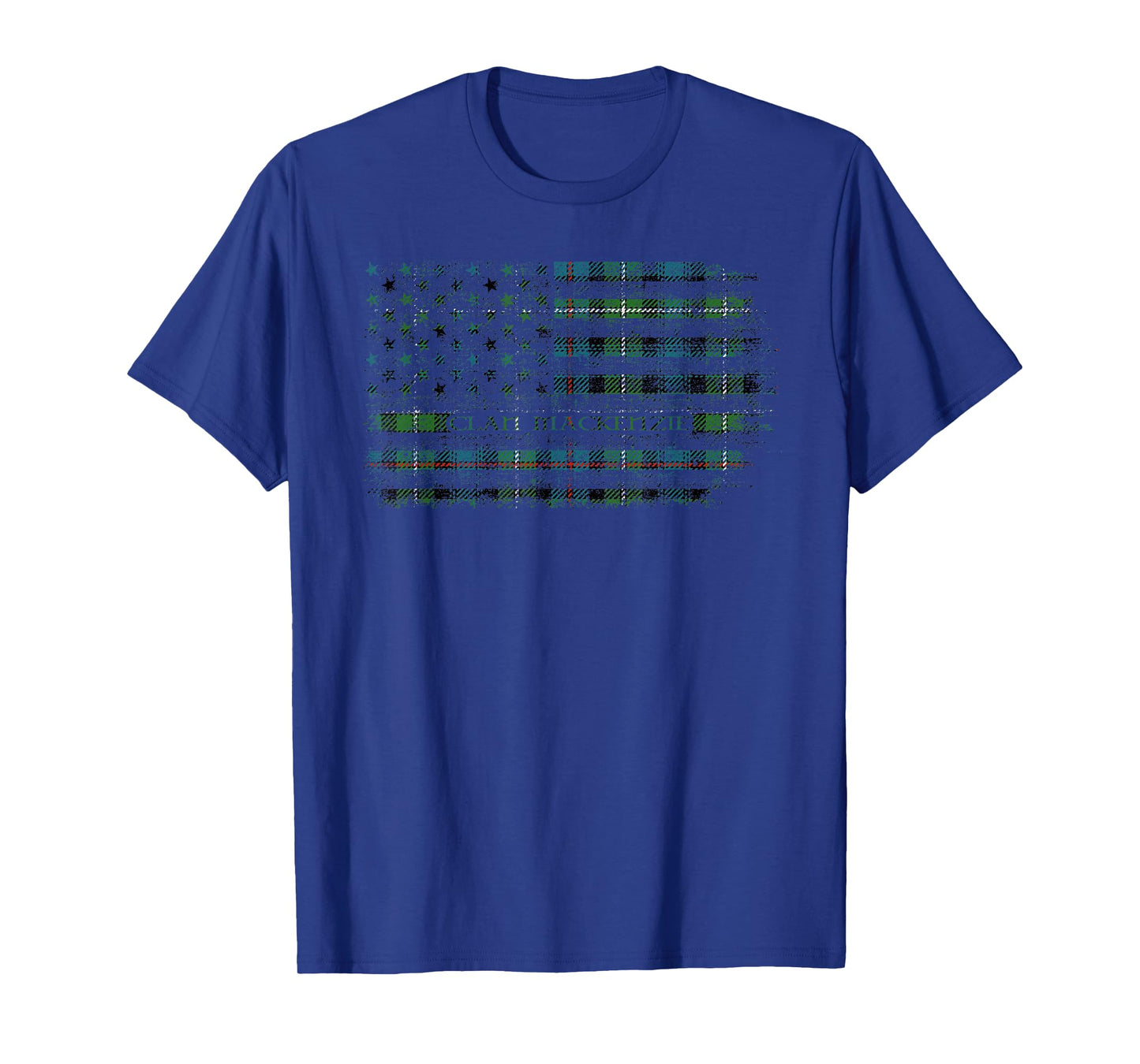 Clan Mackenzie Scottish tartan US flag kilt Scotland T-Shirt