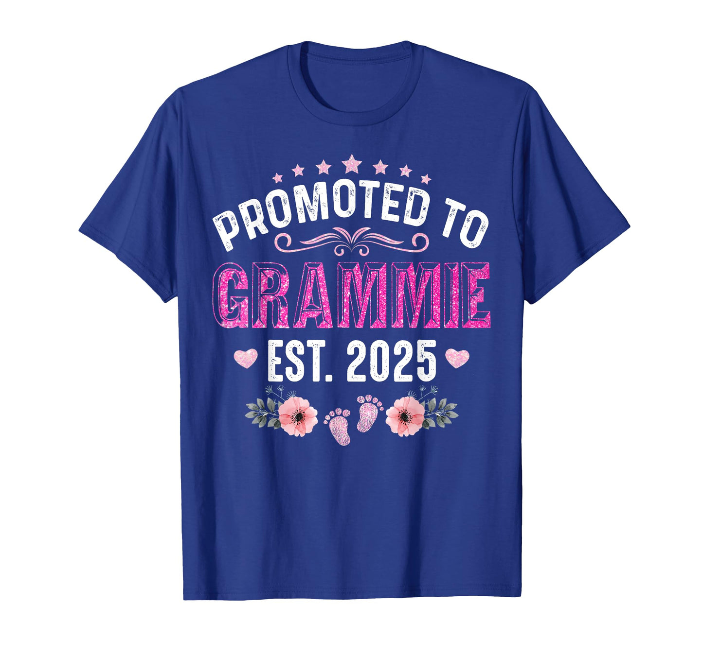 Promoted To Grammie Est. 2025 Funny Floral Mother's Day T-Shirt