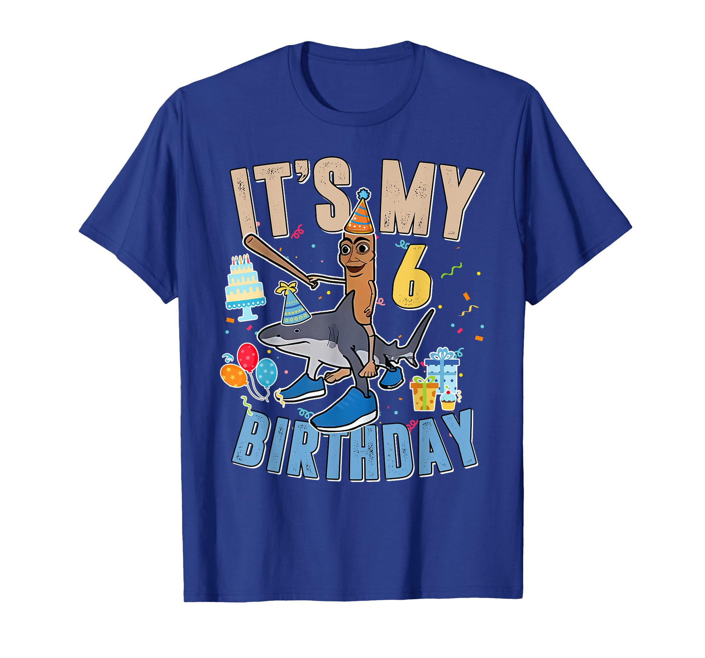 It's My 6th Birthday Tung Tung Tung Sahur Tralalero Tralala T-Shirt