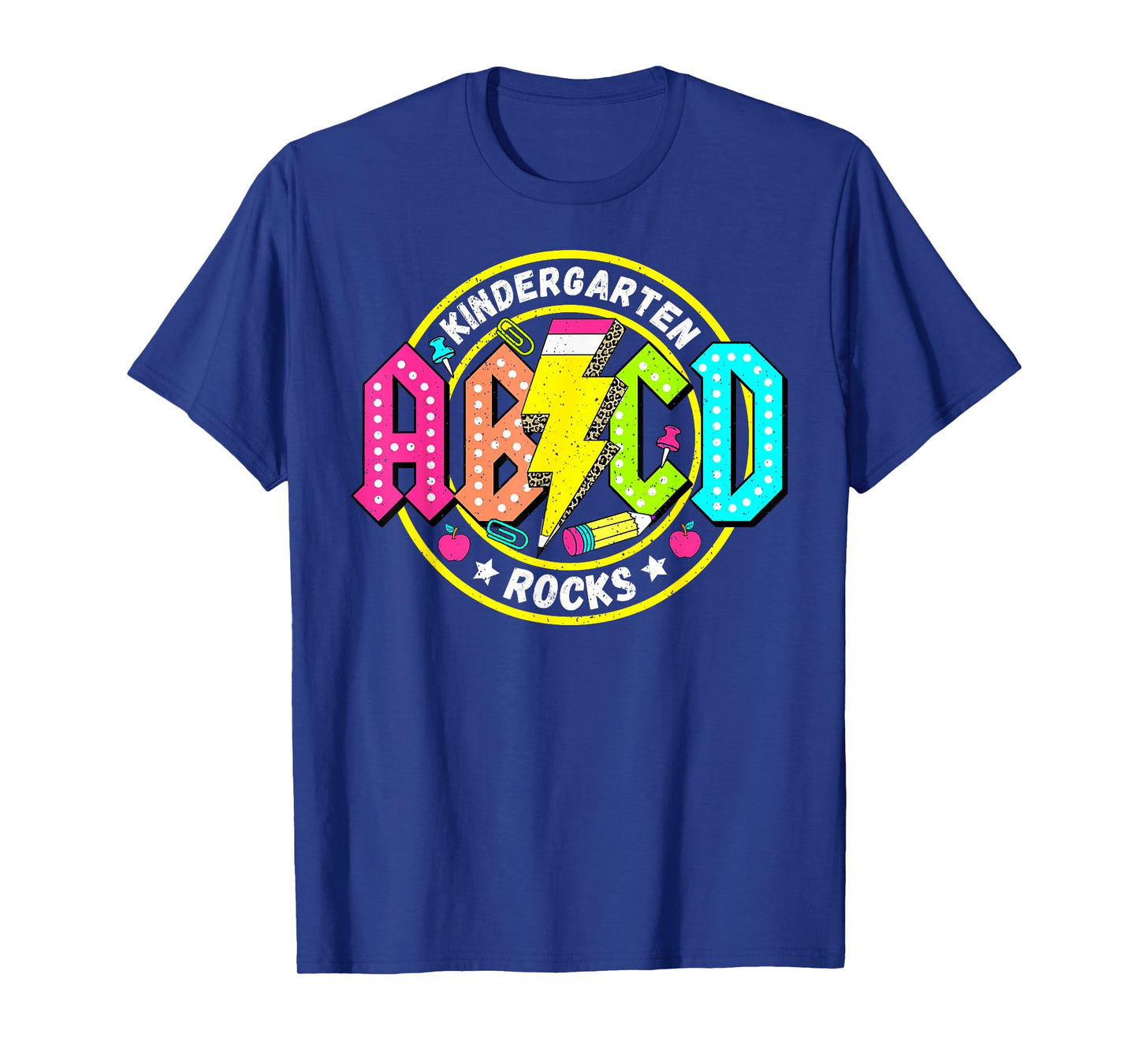 Kindergarten Rocks ABCD Back To School Funny Rock Teacher T-Shirt
