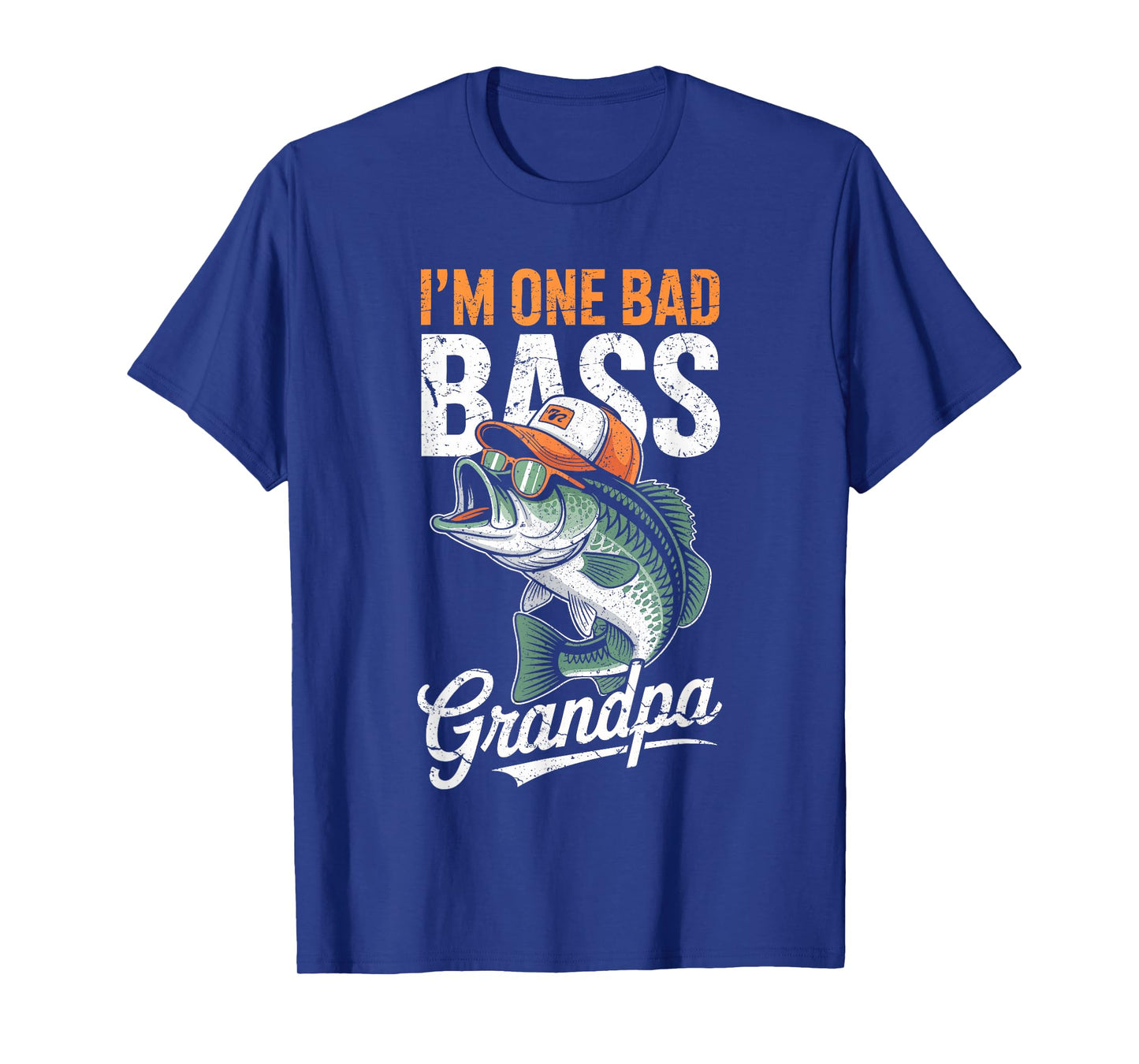 I'm One Bad Bass Grandpa Shirt Men Bass Fishing Fathers Day T-Shirt