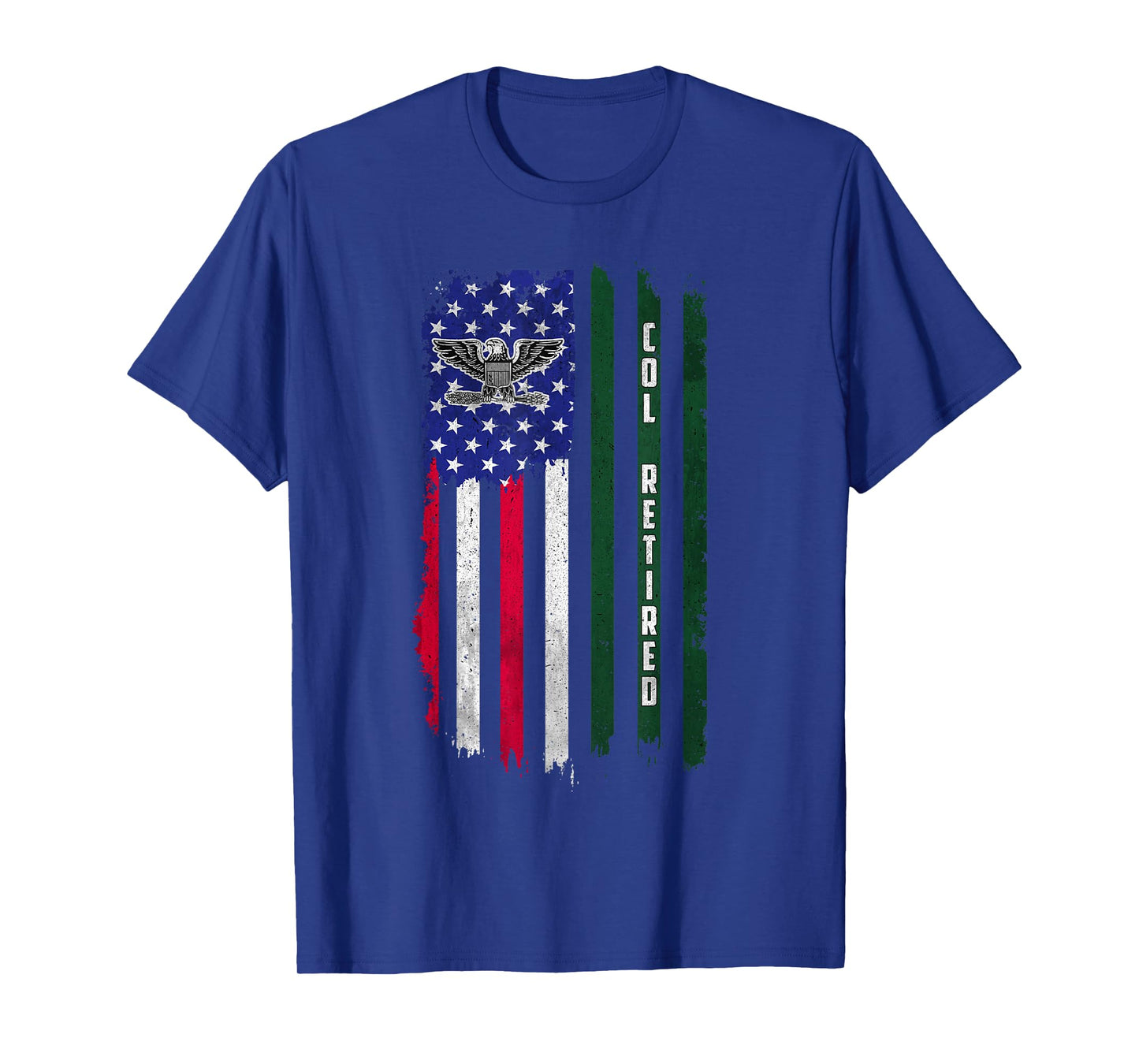 Retired O6 Colonel COL Rank American Flag Veterans Day Papa T-Shirt