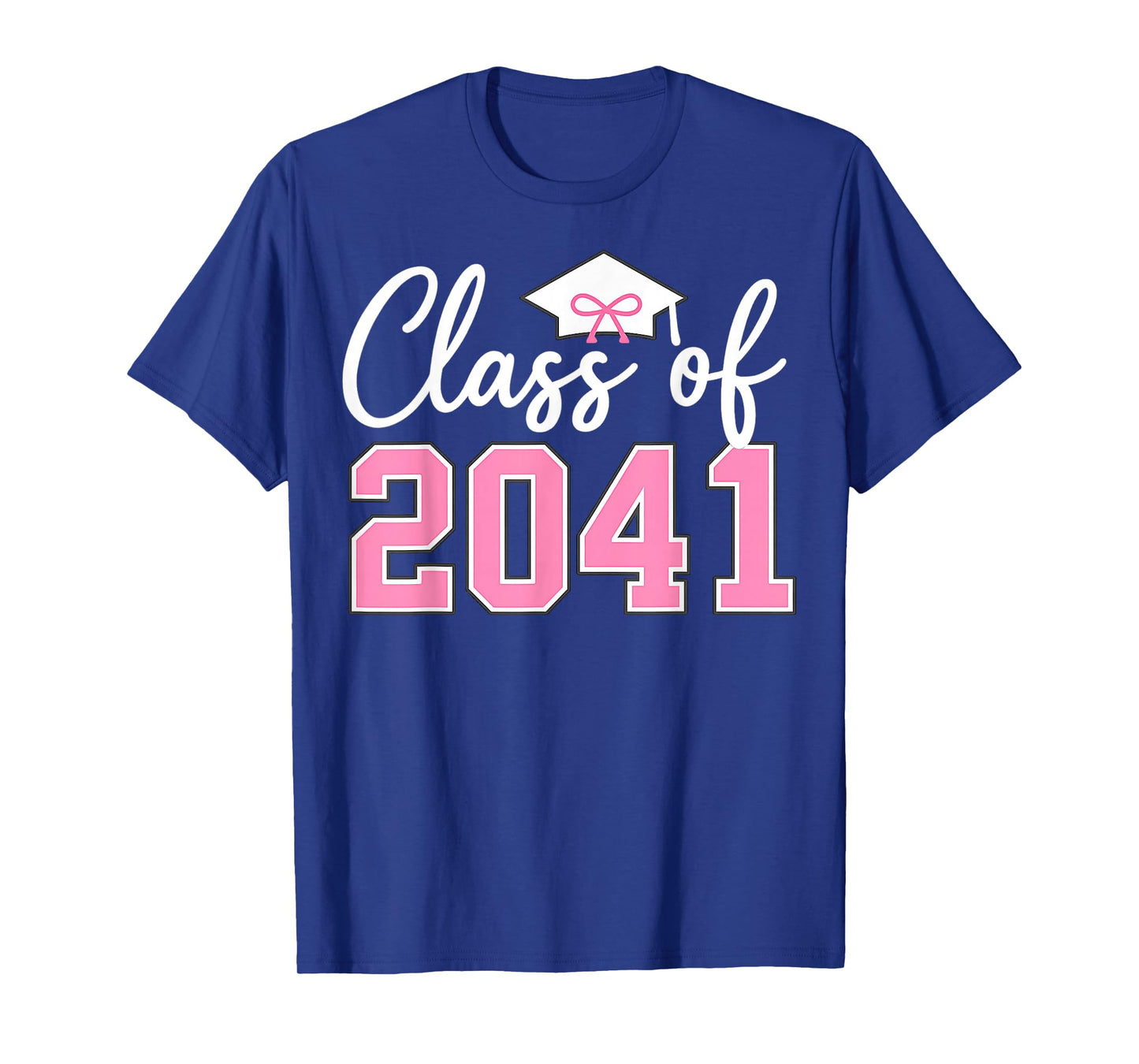 Class of 2041 Grow with Me Kindergarten Pink Coquette Bow T-Shirt