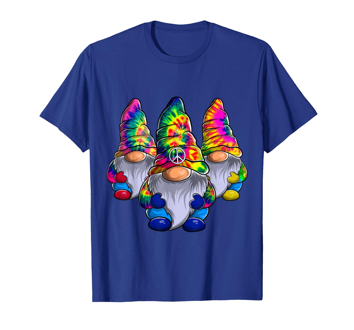 Three Hippie Gnomes Peace Gnome Funny Retro Tie Diy Design T-Shirt