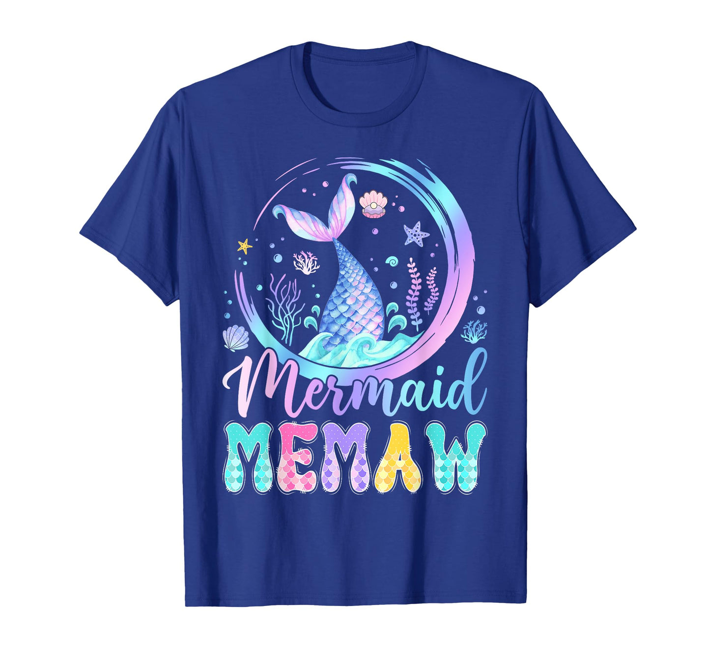 Mermaid Memaw Of The Birthday Girl Family Matching T-Shirt