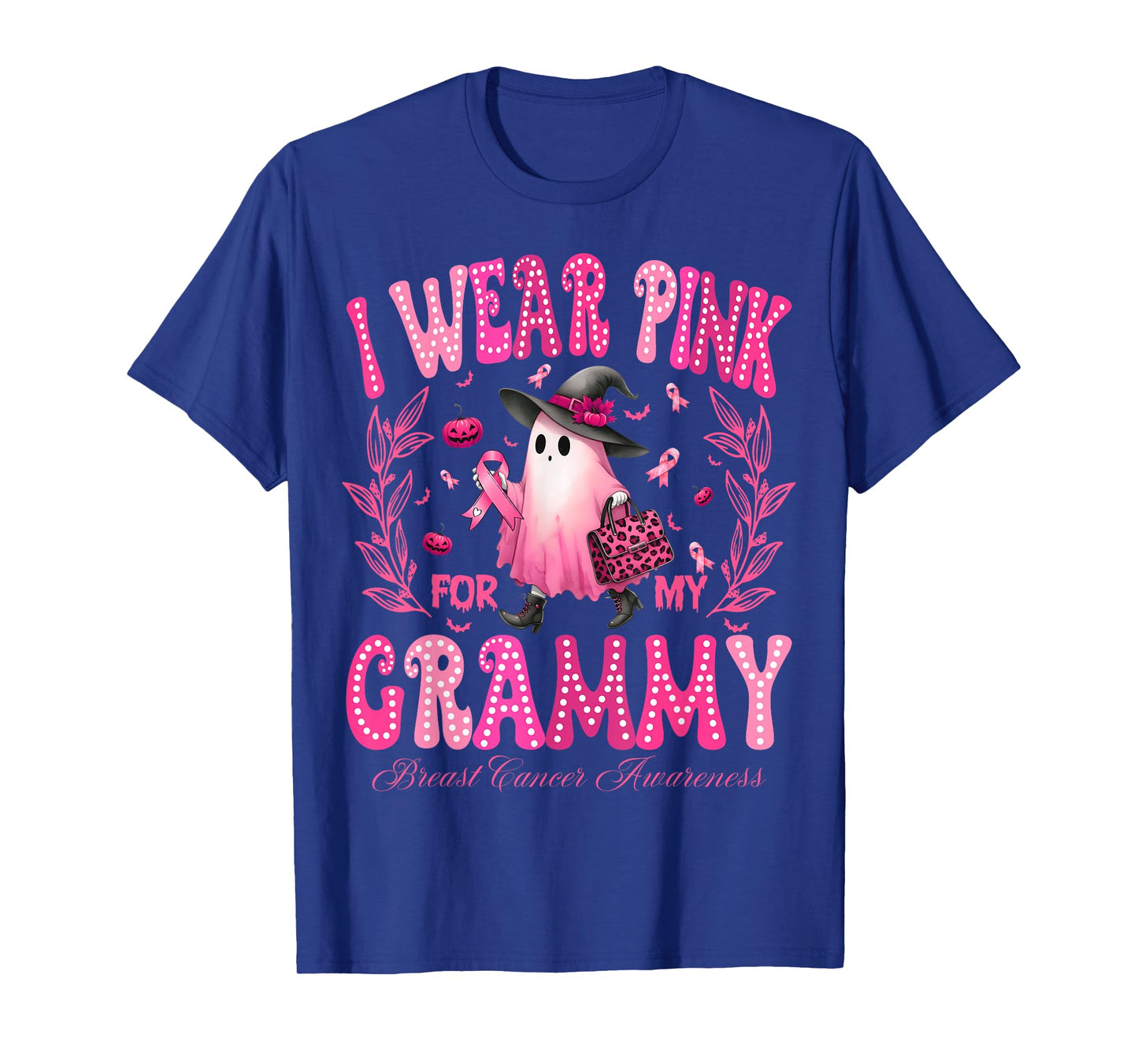 I Wear Pink For My Grammy Breast Cancer Boo Halloween T-Shirt